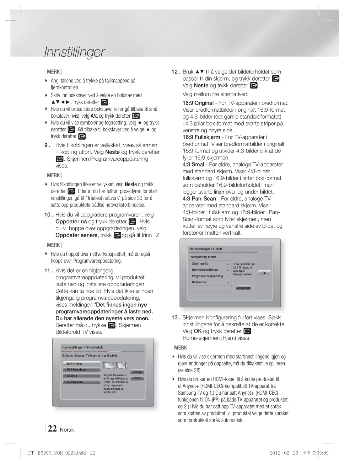 Samsung HT-E5200/XE manual Angi tallene ved å trykke på tallknappene på fjernkontrollen, Velg mellom fire alternativer 