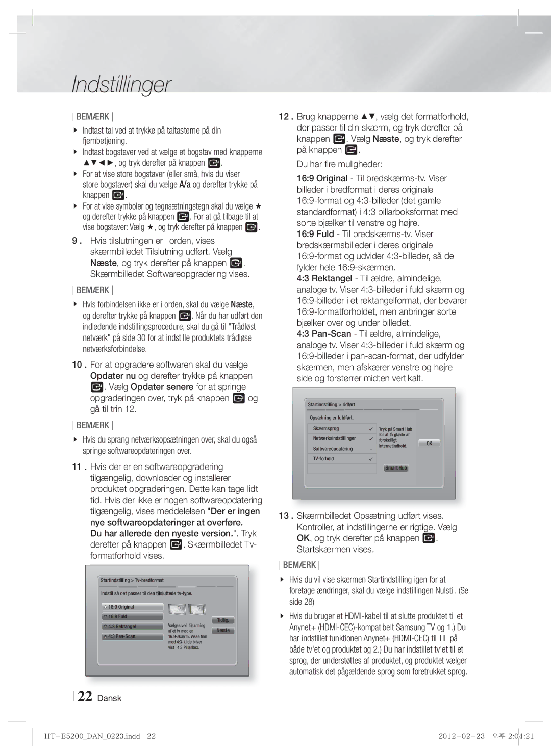 Samsung HT-E5200/XE manual Gå til trin 