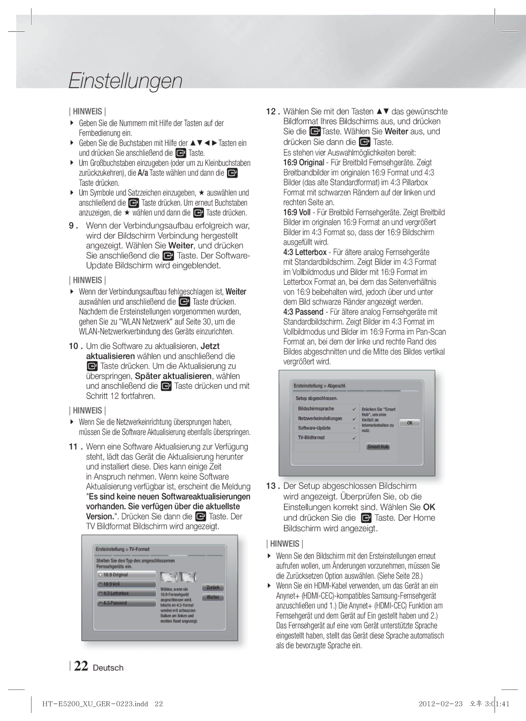 Samsung HT-E5200/XN, HT-E5200/EN, HT-E5200/ZF manual Passend 