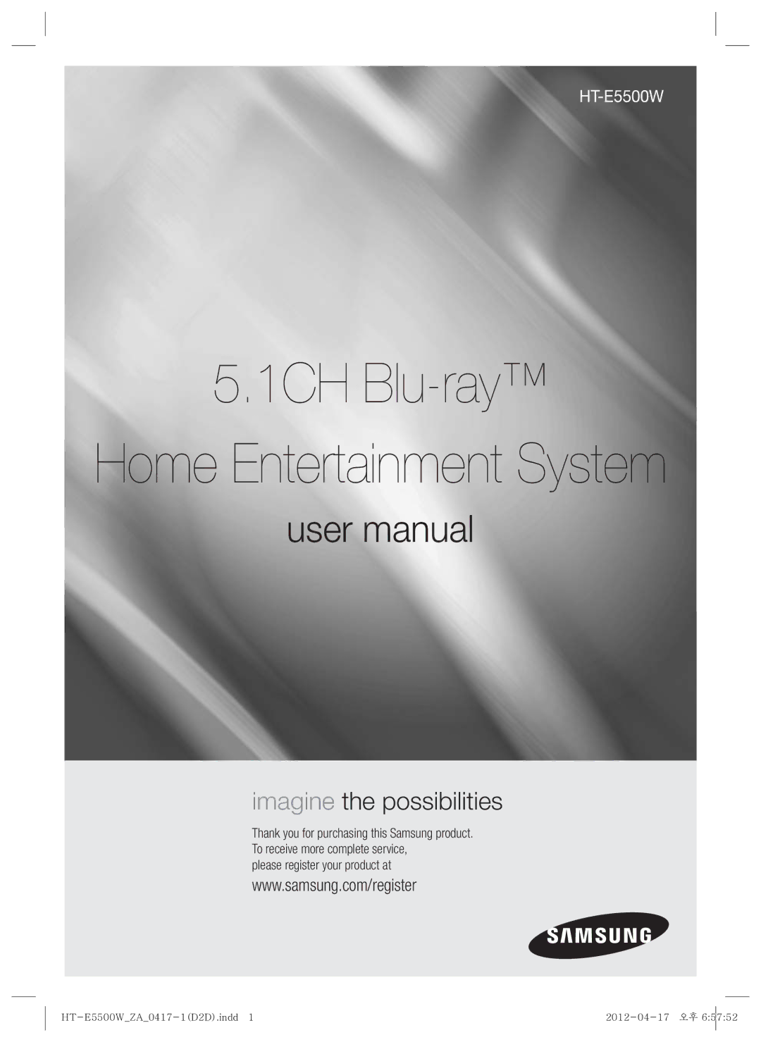 Samsung HT-E550 user manual 1CH Blu-ray, Please register your product at 