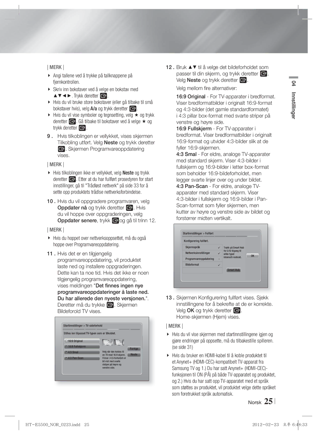 Samsung HT-E5550/XE manual Angi tallene ved å trykke på tallknappene på fjernkontrollen, Velg mellom fire alternativer 