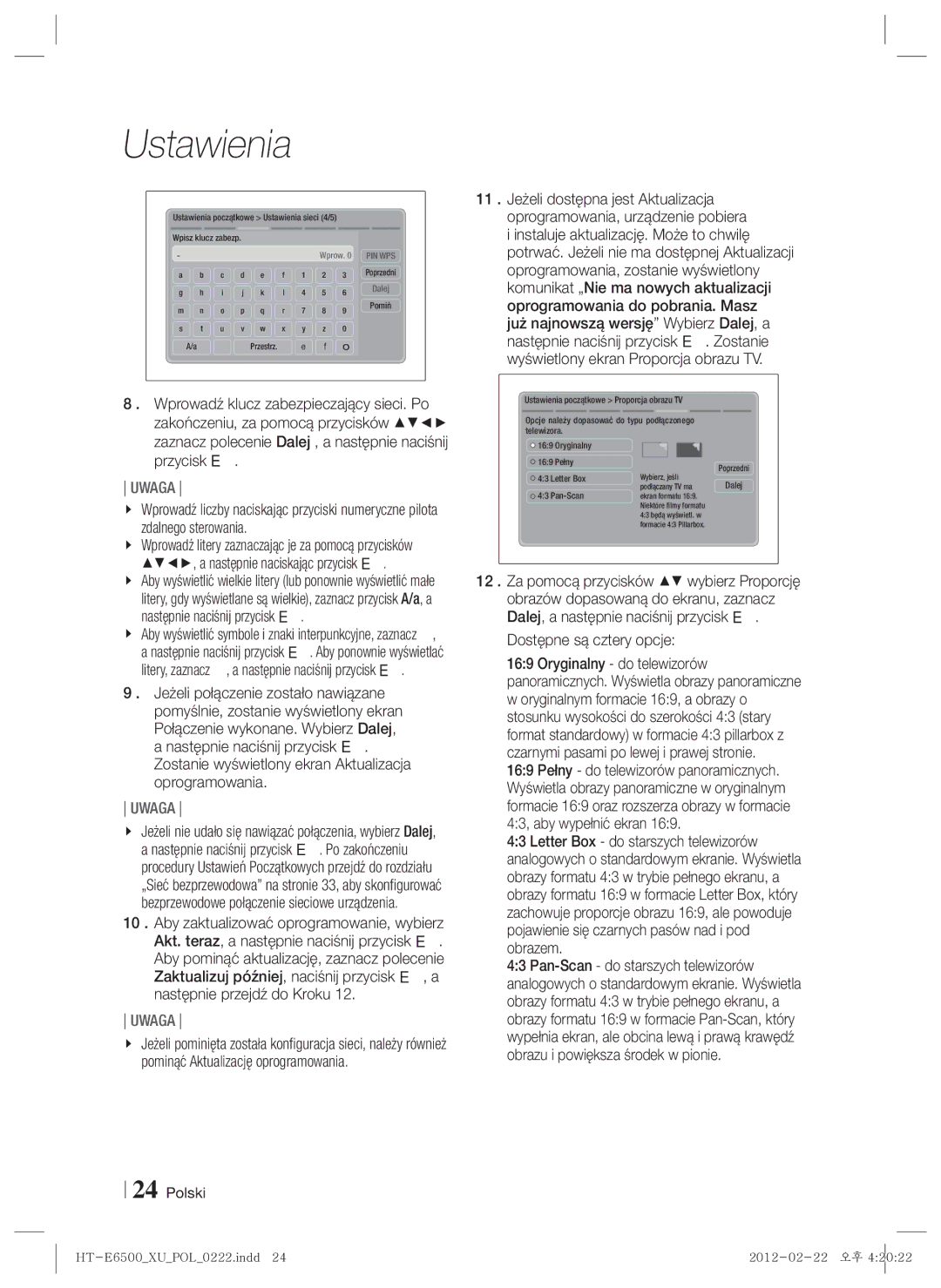 Samsung HT-E6500/EN manual Wprow 