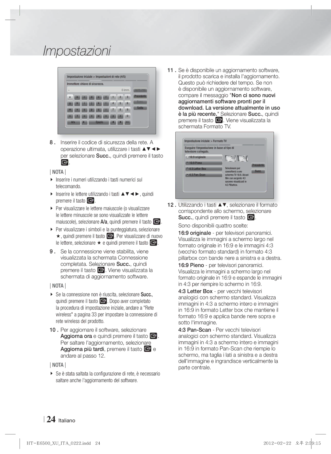 Samsung HT-E6500/XN, HT-E6500/EN, HT-E6500/XE manual Sono disponibili quattro scelte 