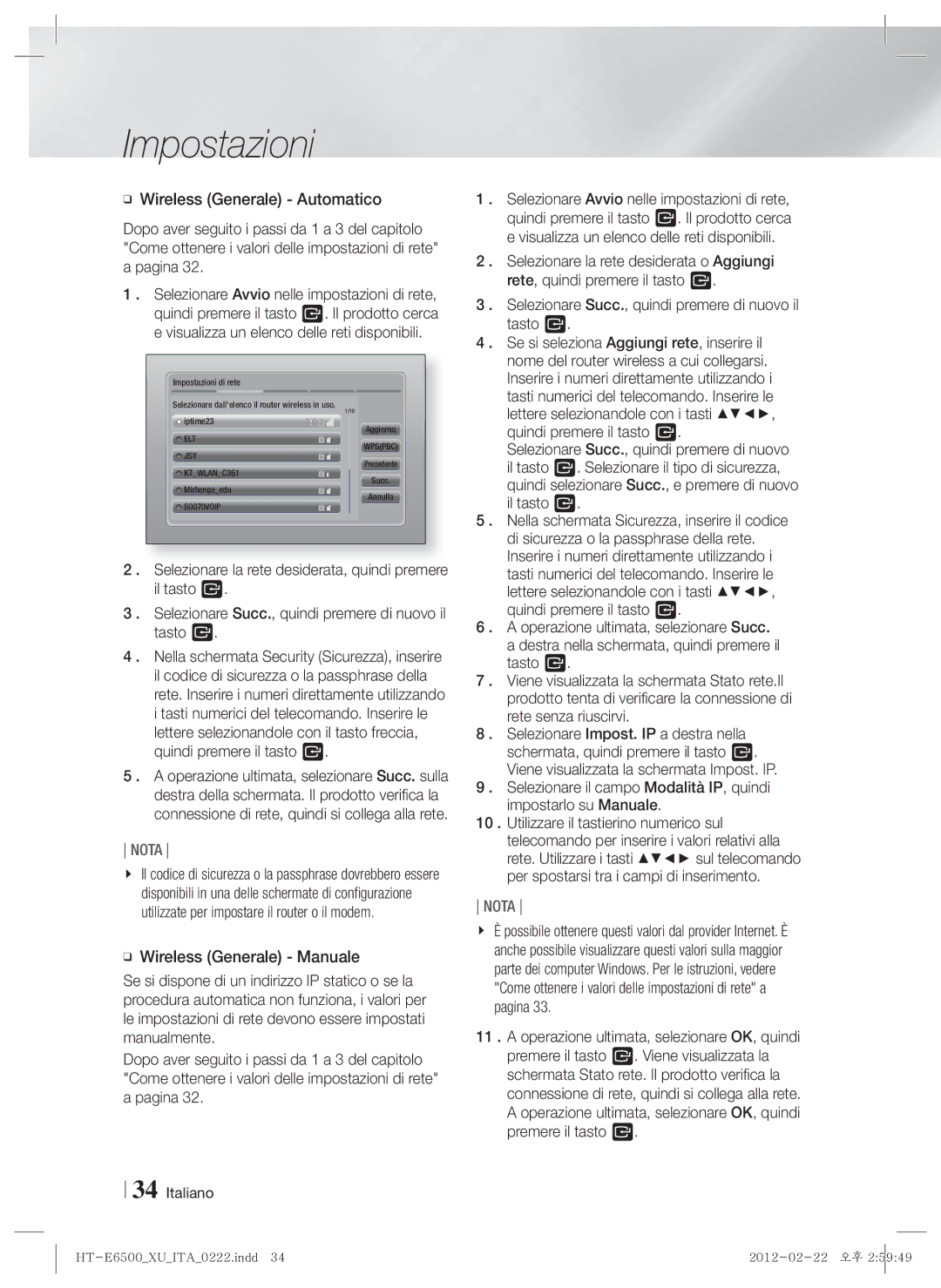 Samsung HT-E6500/EN, HT-E6500/XN, HT-E6500/XE manual Precedente KTWLANC361 Succ Mirhengeedu Annulla 