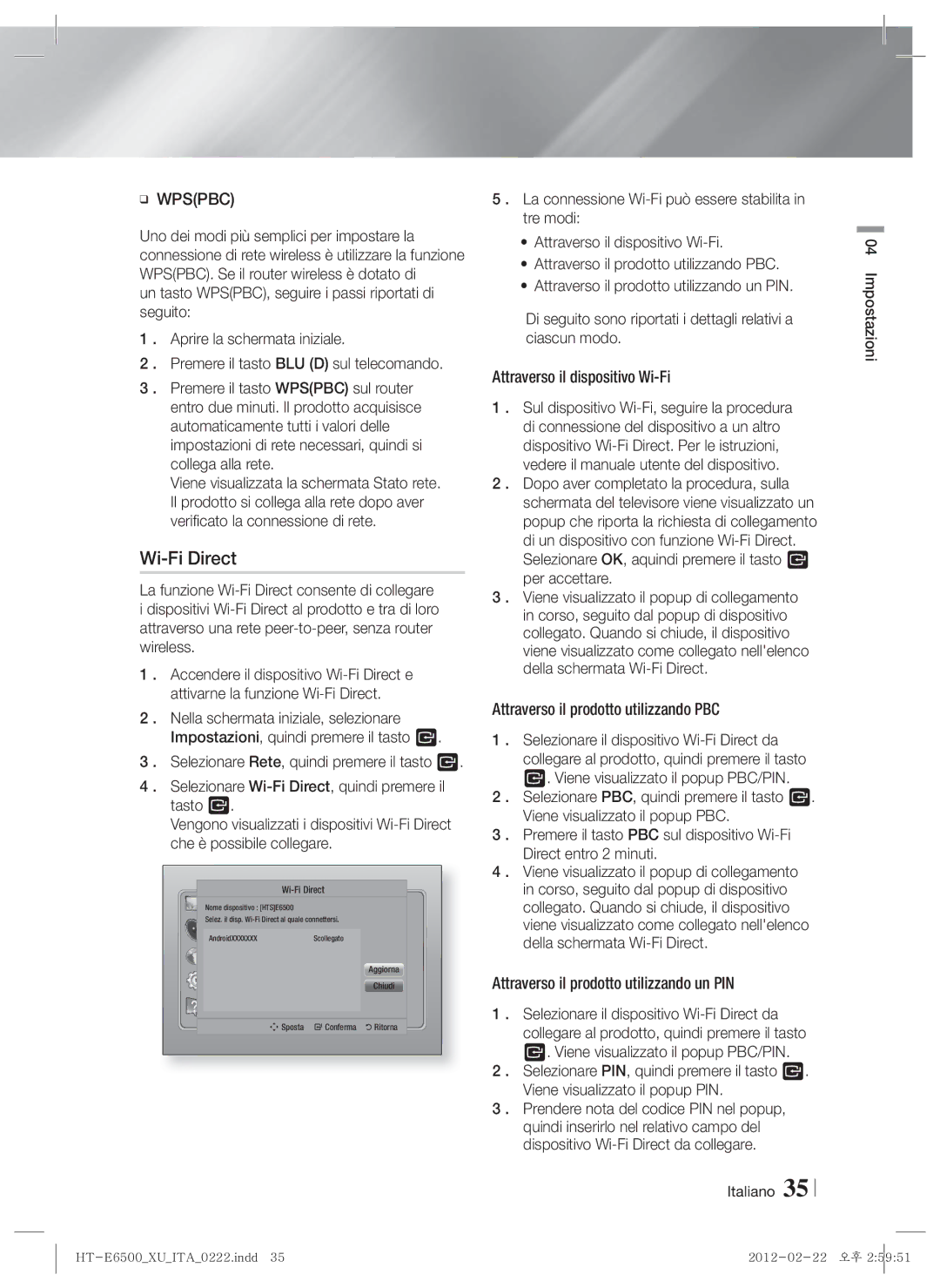 Samsung HT-E6500/XE, HT-E6500/XN, HT-E6500/EN manual Chiudi 