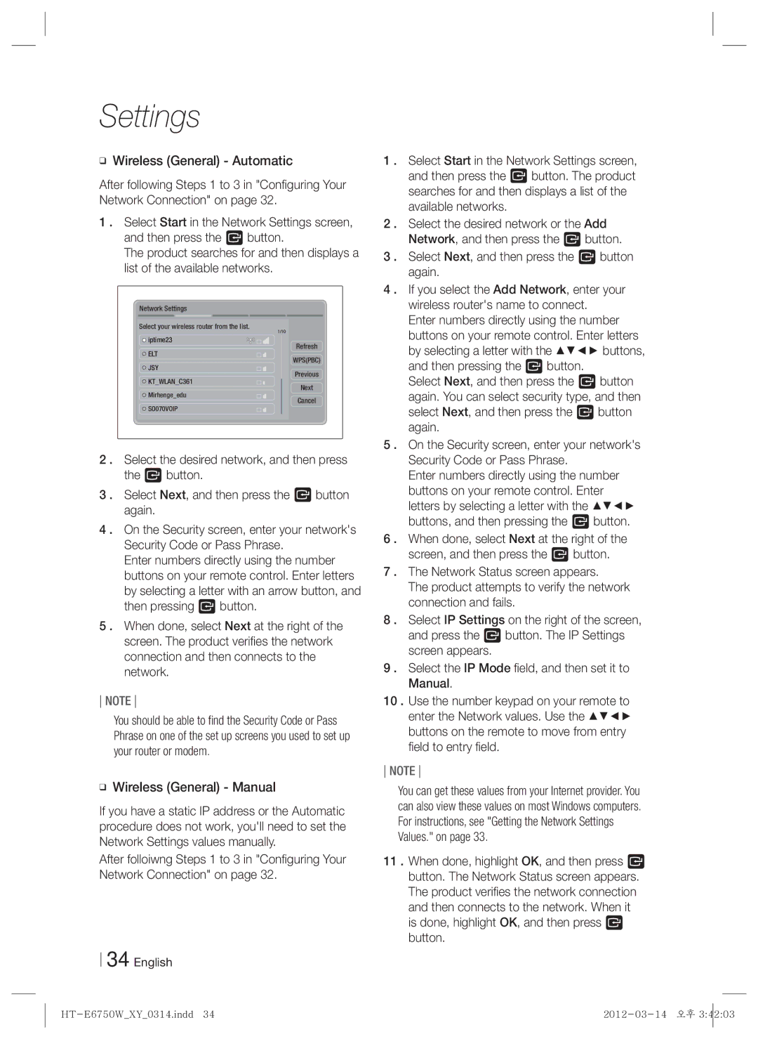 Samsung HT-E6750W user manual Wireless General Manual 