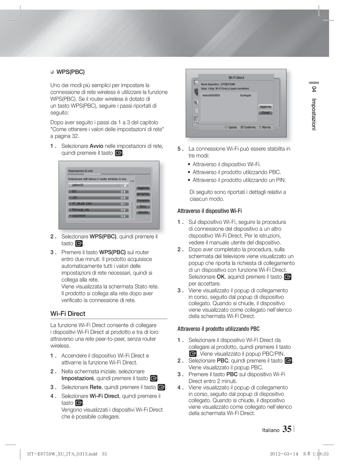 Samsung HT-E6759W/ZG manual Wi-Fi Direct 