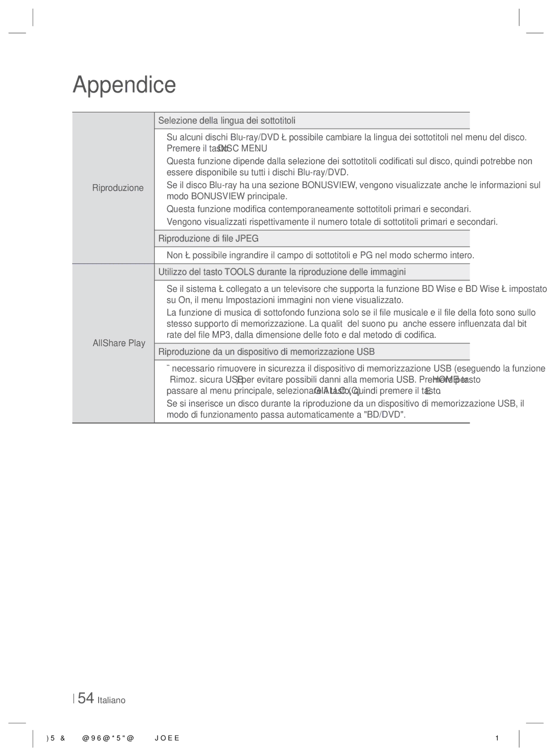 Samsung HT-E8200/EN, HT-E8200/XN, HT-E8200/ZF manual AllShare Play, Riproduzione da un dispositivo di memorizzazione USB 