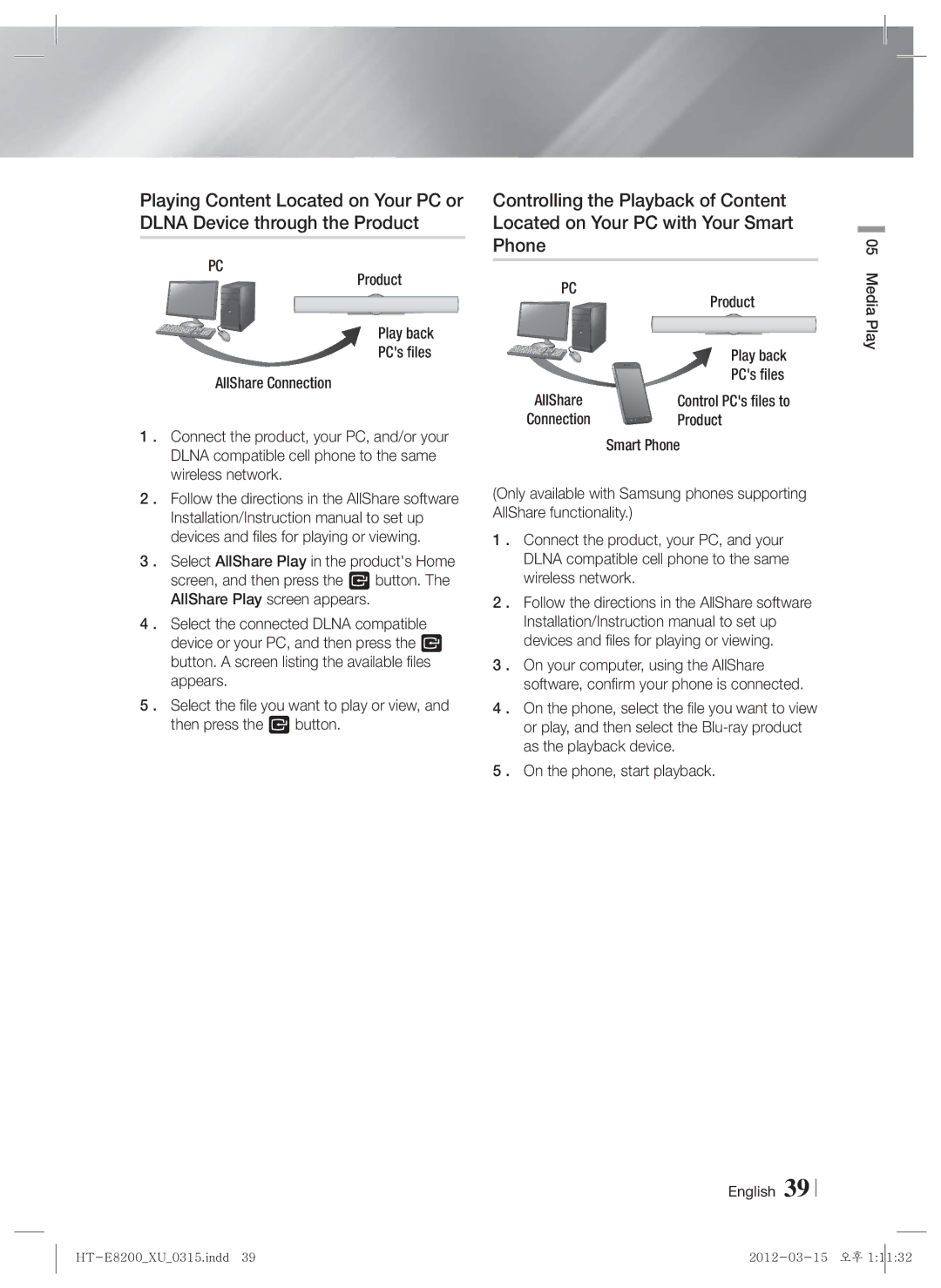 Samsung HT-E8200/XE, HT-E8200/XN, HT-E8200/EN, HT-E8200/ZF manual Product, Smart Phone 