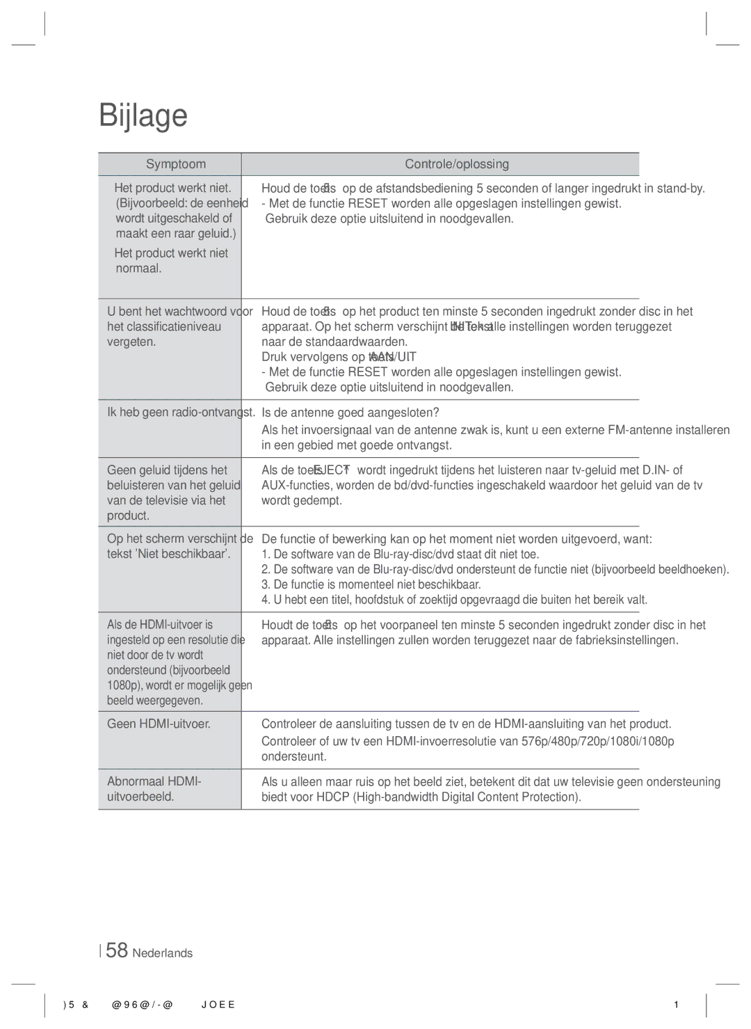 Samsung HT-E8200/ZF, HT-E8200/XN Het classificatieniveau, Is de antenne goed aangesloten?, Een gebied met goede ontvangst 