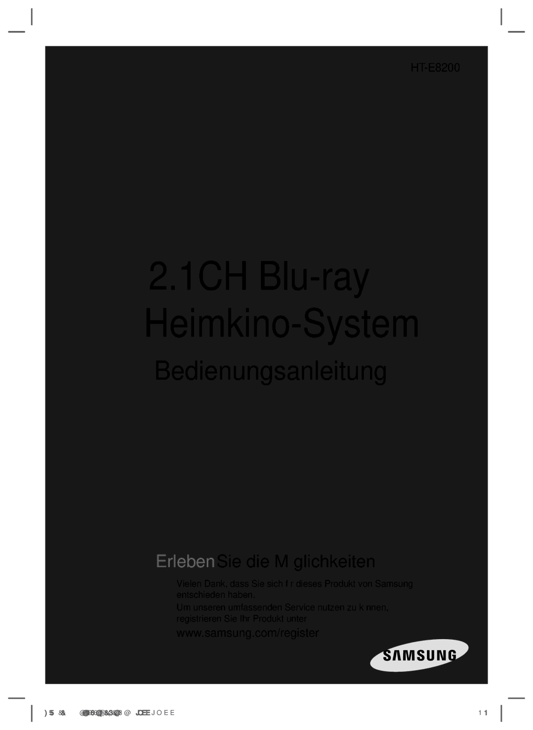 Samsung HT-E8200/XN, HT-E8200/EN, HT-E8200/ZF manual 1CH Blu-ray Heimkino-System 