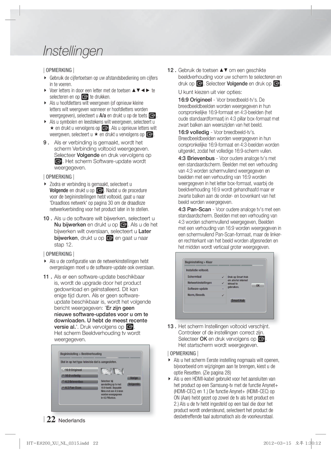 Samsung HT-E8200/ZF, HT-E8200/XN, HT-E8200/EN manual Optie Resetten. Zie pagina 