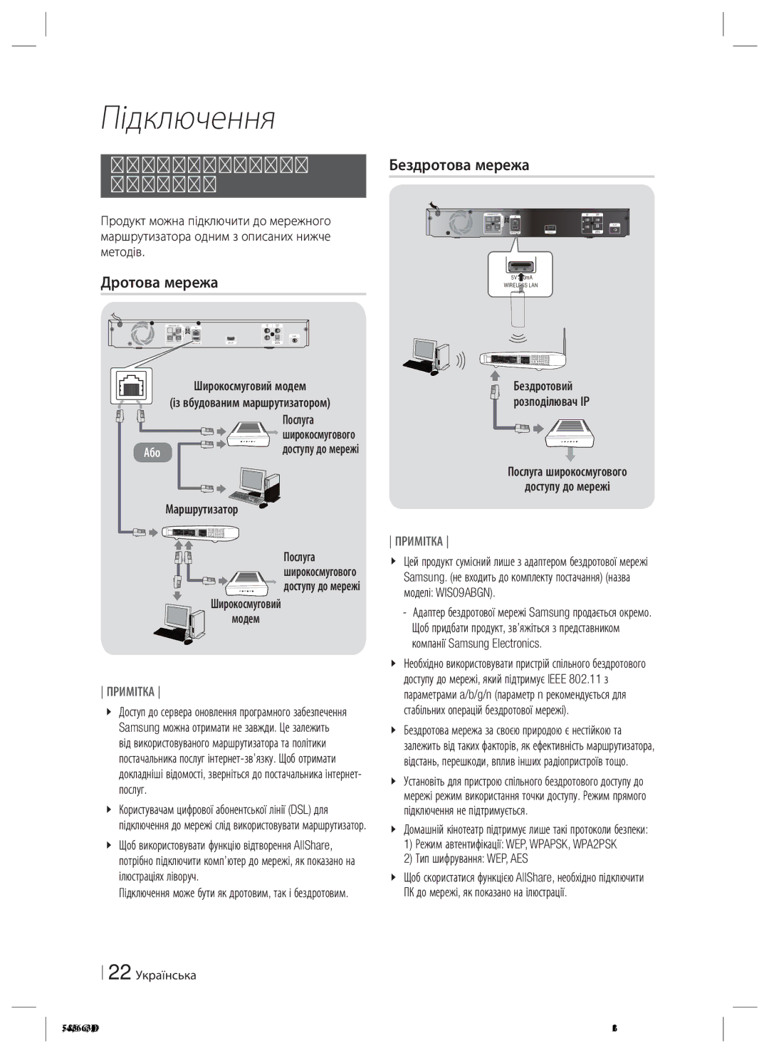 Samsung HT-ES4200K/RU manual Підключення до мережного, Маршрутизатора, Дротова мережа 