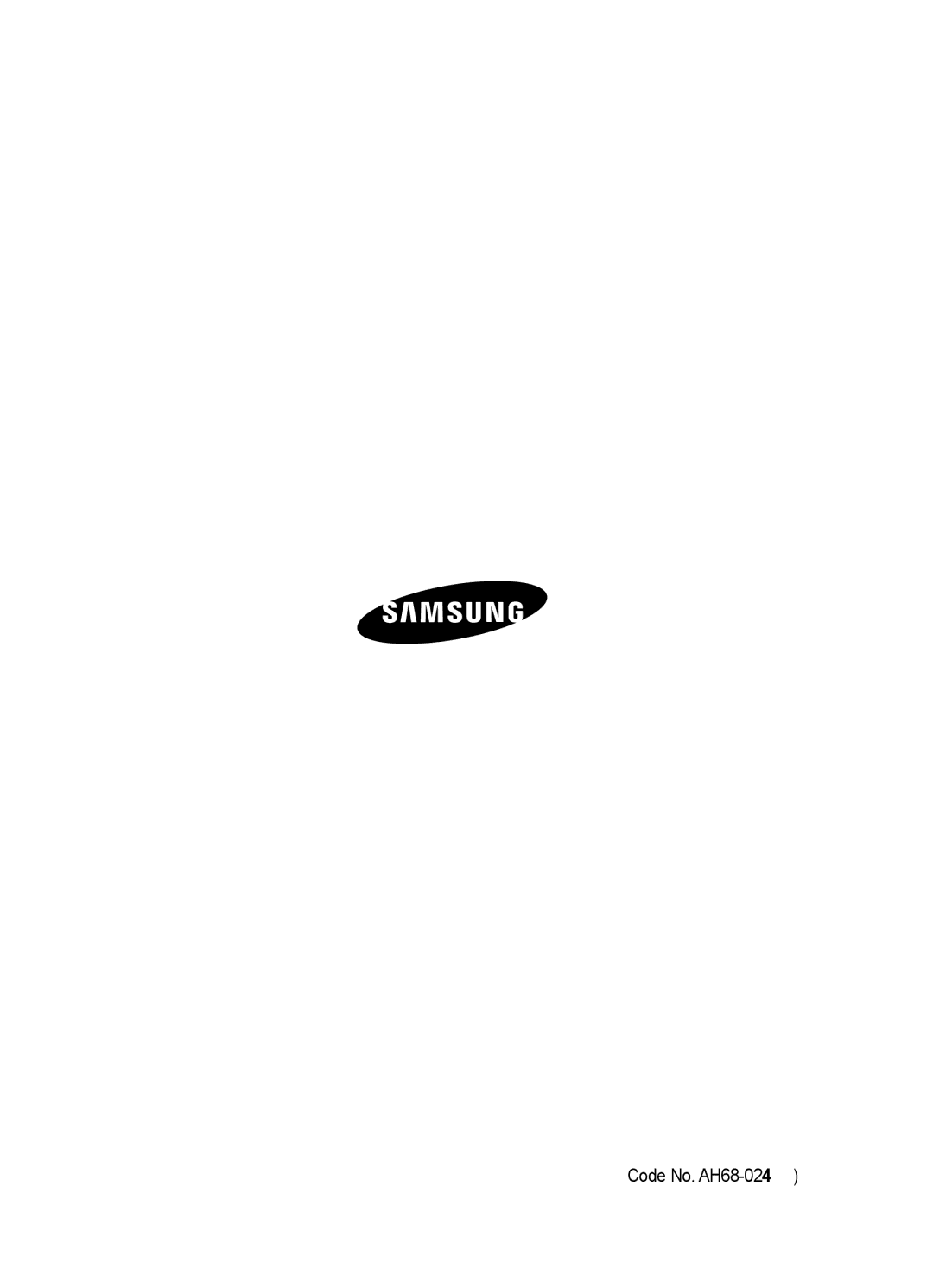 Samsung HT-ES455K/XV manual Code No. AH68-024 