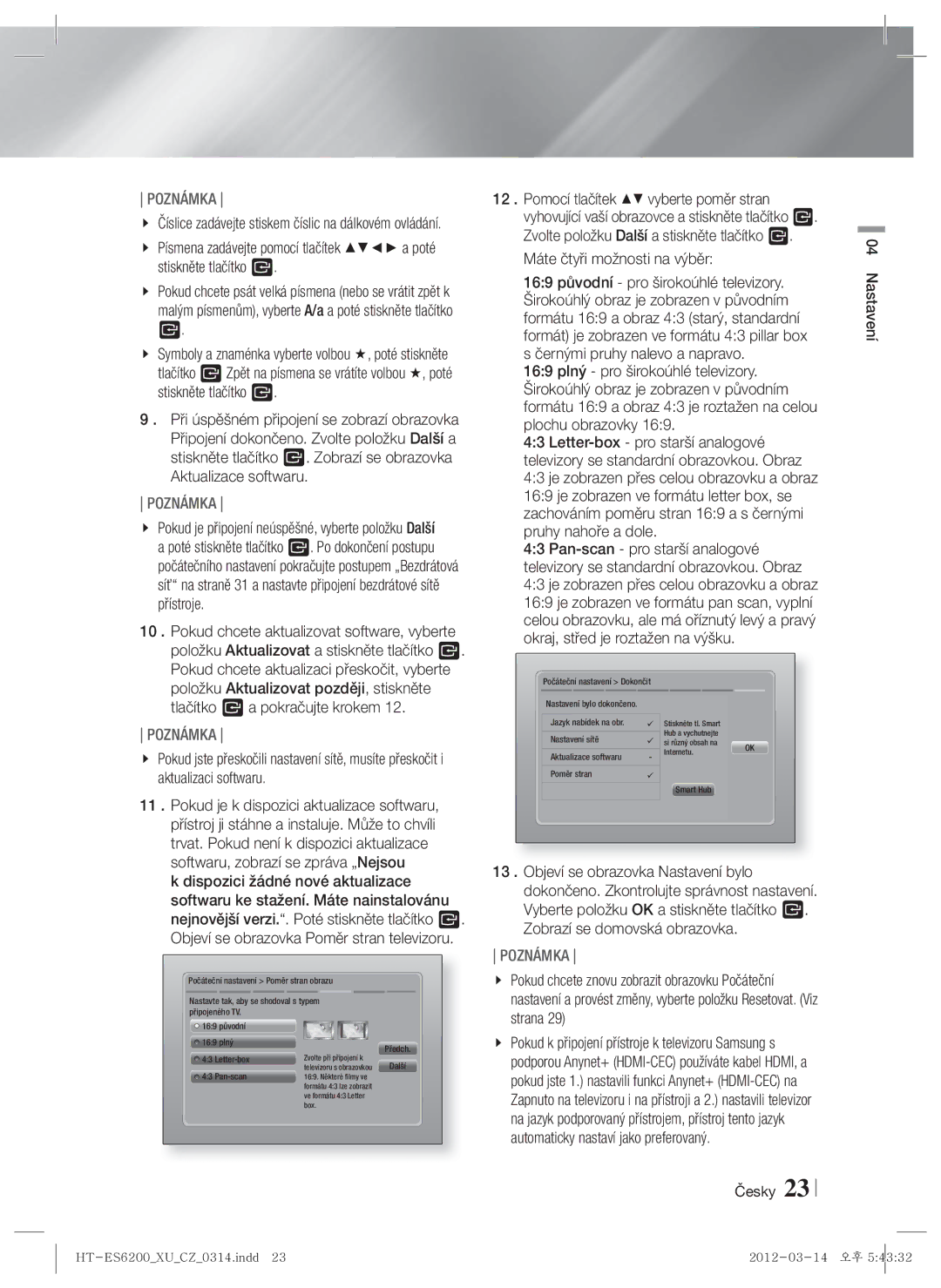 Samsung HT-ES6600/EN, HT-ES6200/EN manual Číslice zadávejte stiskem číslic na dálkovém ovládání 