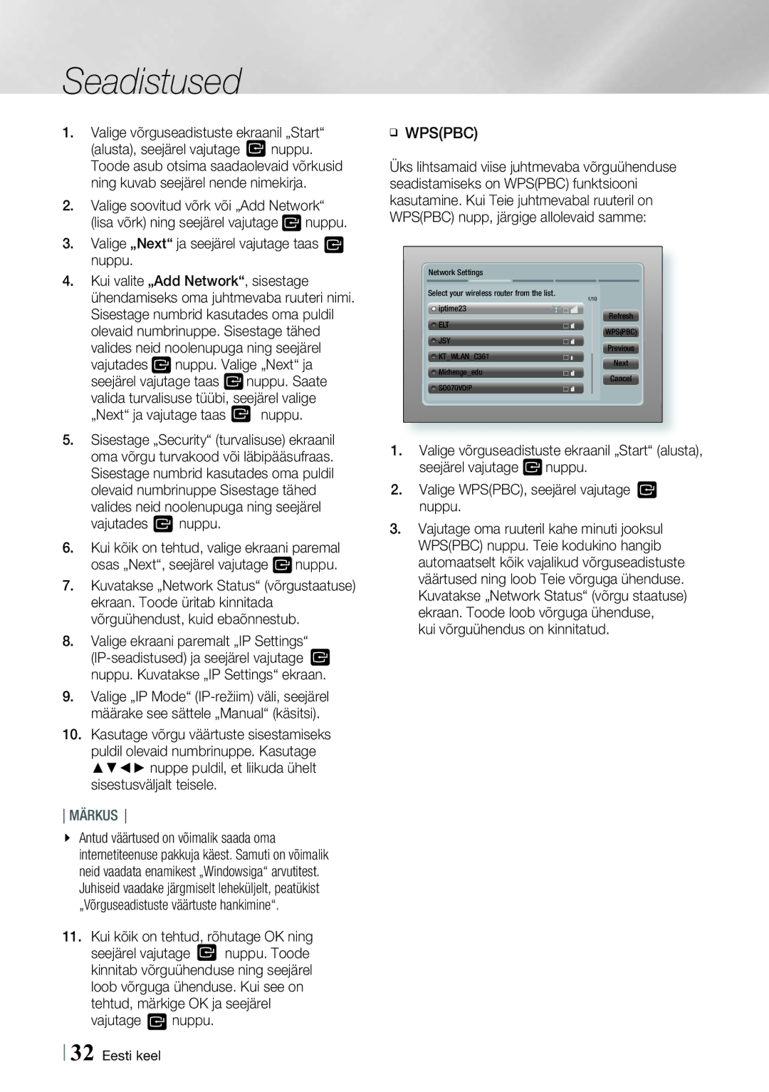 Samsung HT-ES6200/EN, HT-ES6600/EN Alusta, seejärel vajutage Nuppu, Ning kuvab seejärel nende nimekirja, Vajutades Nuppu 