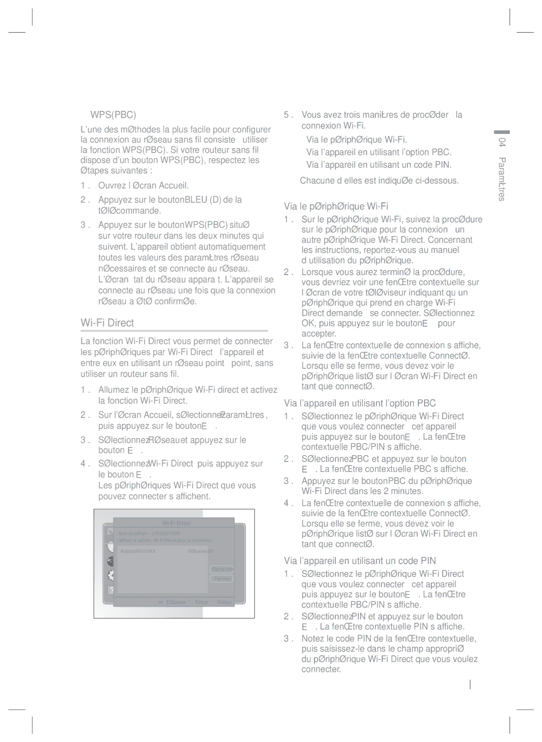 Samsung HT-E6750W/ZF, HT-ES6200/ZF manual Wi-Fi Direct 