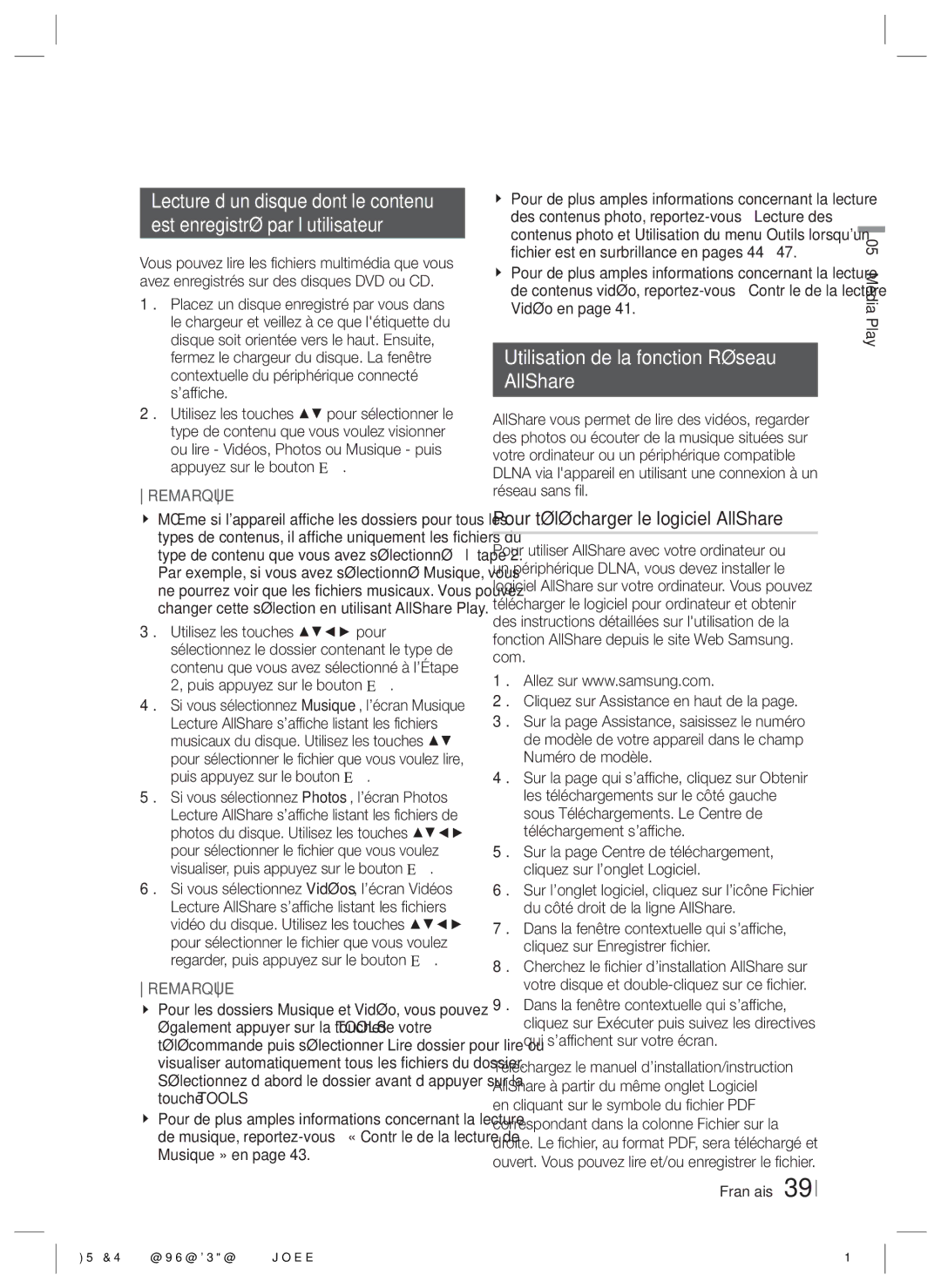 Samsung HT-ES6600/ZF, HT-ES6200/ZF manual Utilisation de la fonction Réseau AllShare, Pour télécharger le logiciel AllShare 