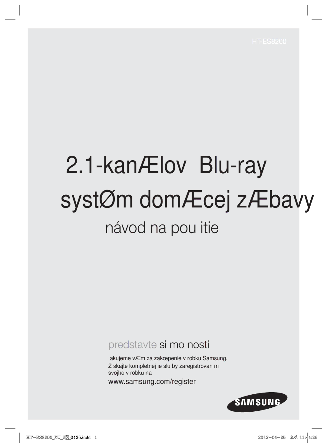 Samsung HT-ES8200/EN manual Kanálový Blu-ray Systém domácej zábavy 