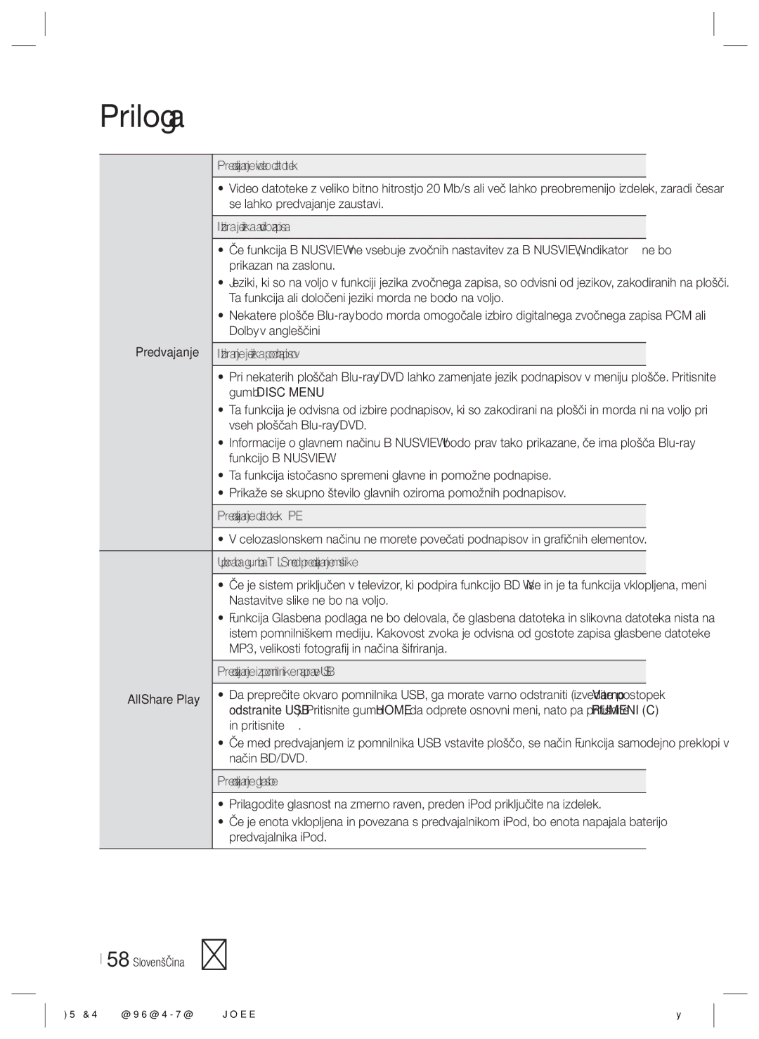 Samsung HT-ES8200/EN manual Predvajanje 