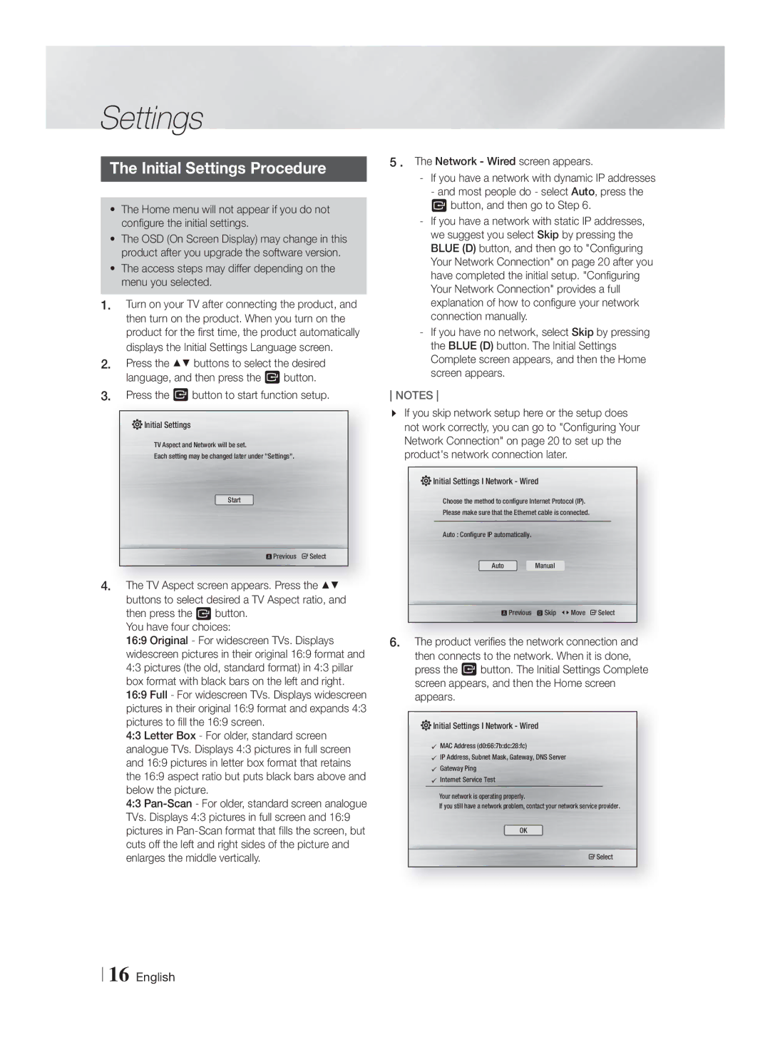 Samsung HT-F4550/XE manual Initial Settings Procedure, Access steps may differ depending on the menu you selected 