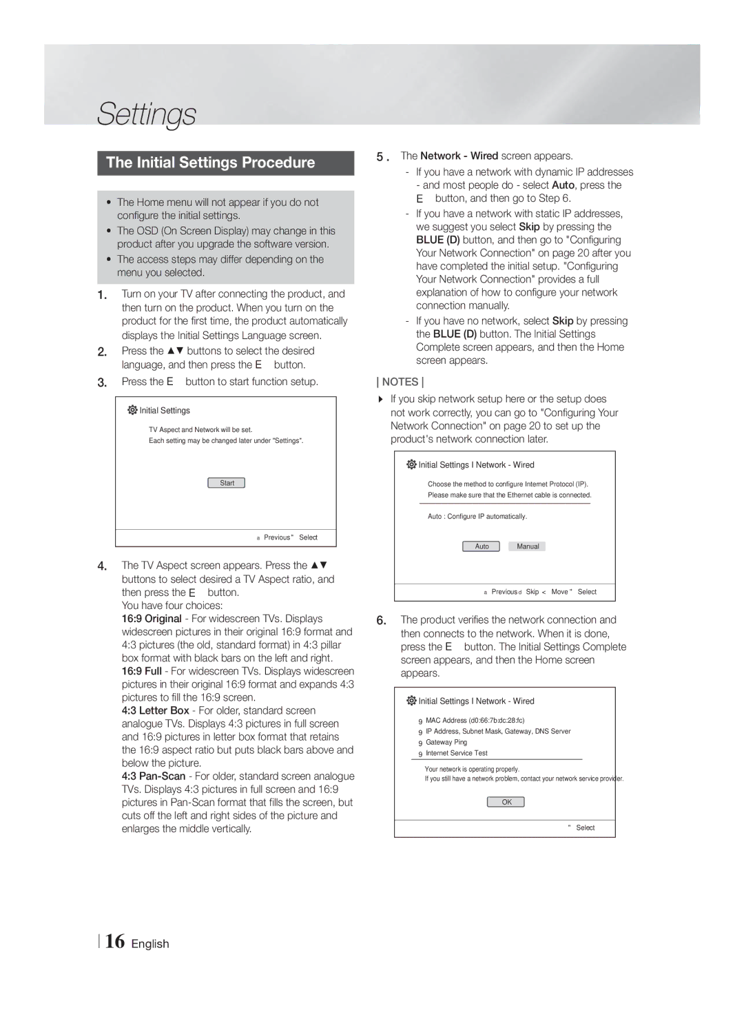 Samsung HT-F4550/XE manual Initial Settings Procedure, Access steps may differ depending on the menu you selected 