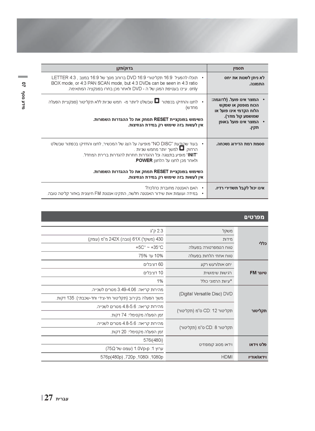 Samsung HT-F453HBK/SQ manual םיטרפמ 