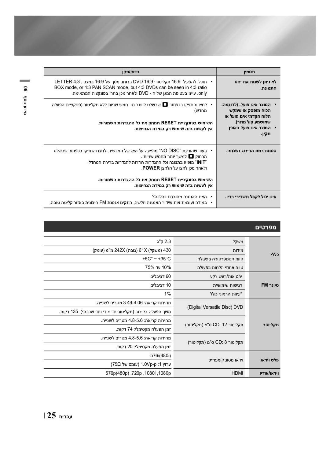 Samsung HT-F450BK/SQ, HT-F453HK/SQ, HT-F450K/SQ manual םיטרפמ 