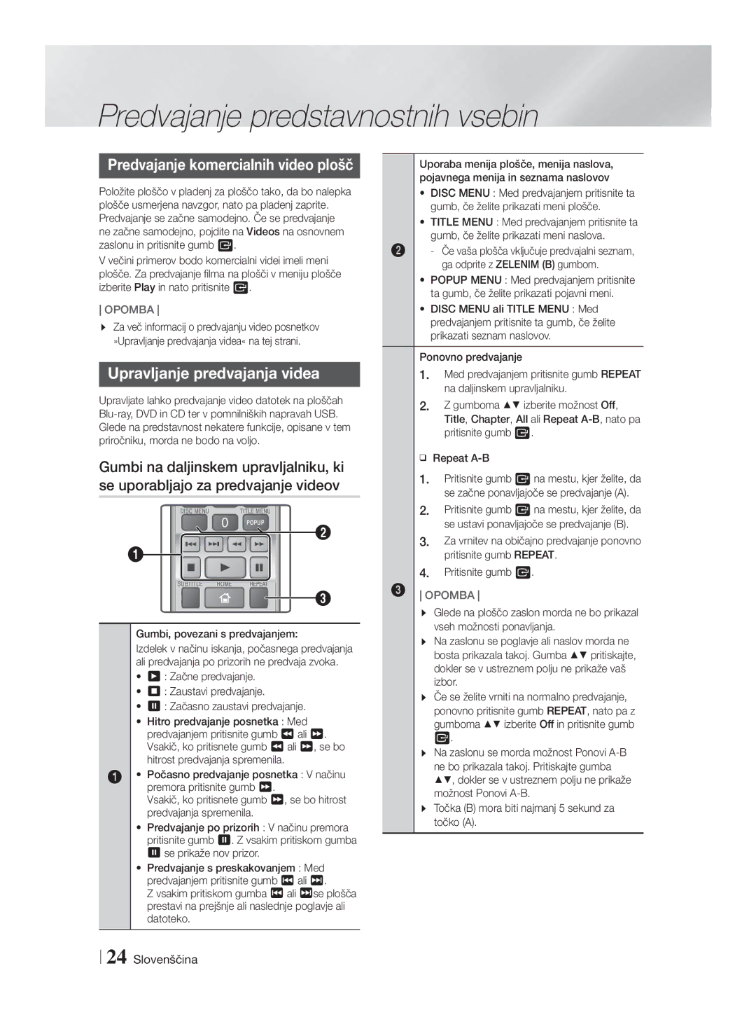 Samsung HT-F4550/EN, HT-F4500/EN manual Upravljanje predvajanja videa, Gumbi, povezani s predvajanjem 