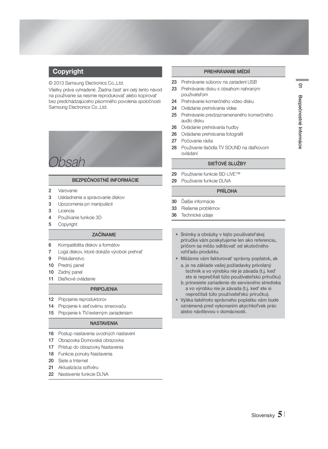 Samsung HT-F4500/EN, HT-F4550/EN manual Obsah 