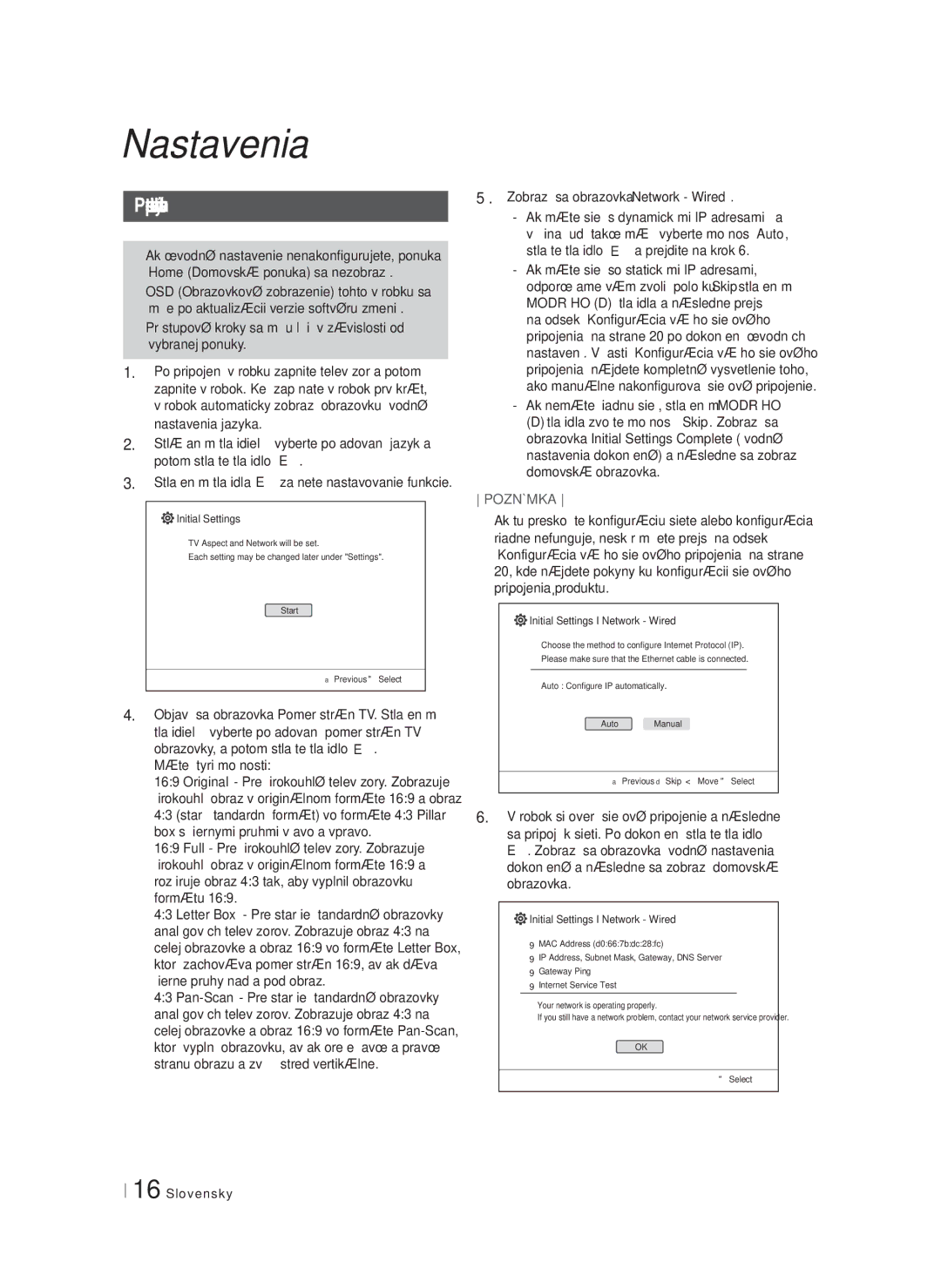 Samsung HT-F4550/EN, HT-F4500/EN manual Nastavenia, Máte štyri možnosti 