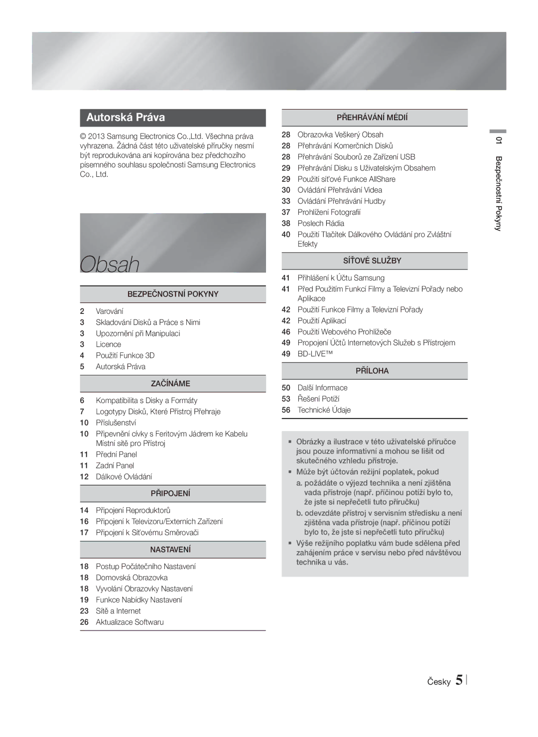 Samsung HT-F5200/EN manual Autorská Práva 