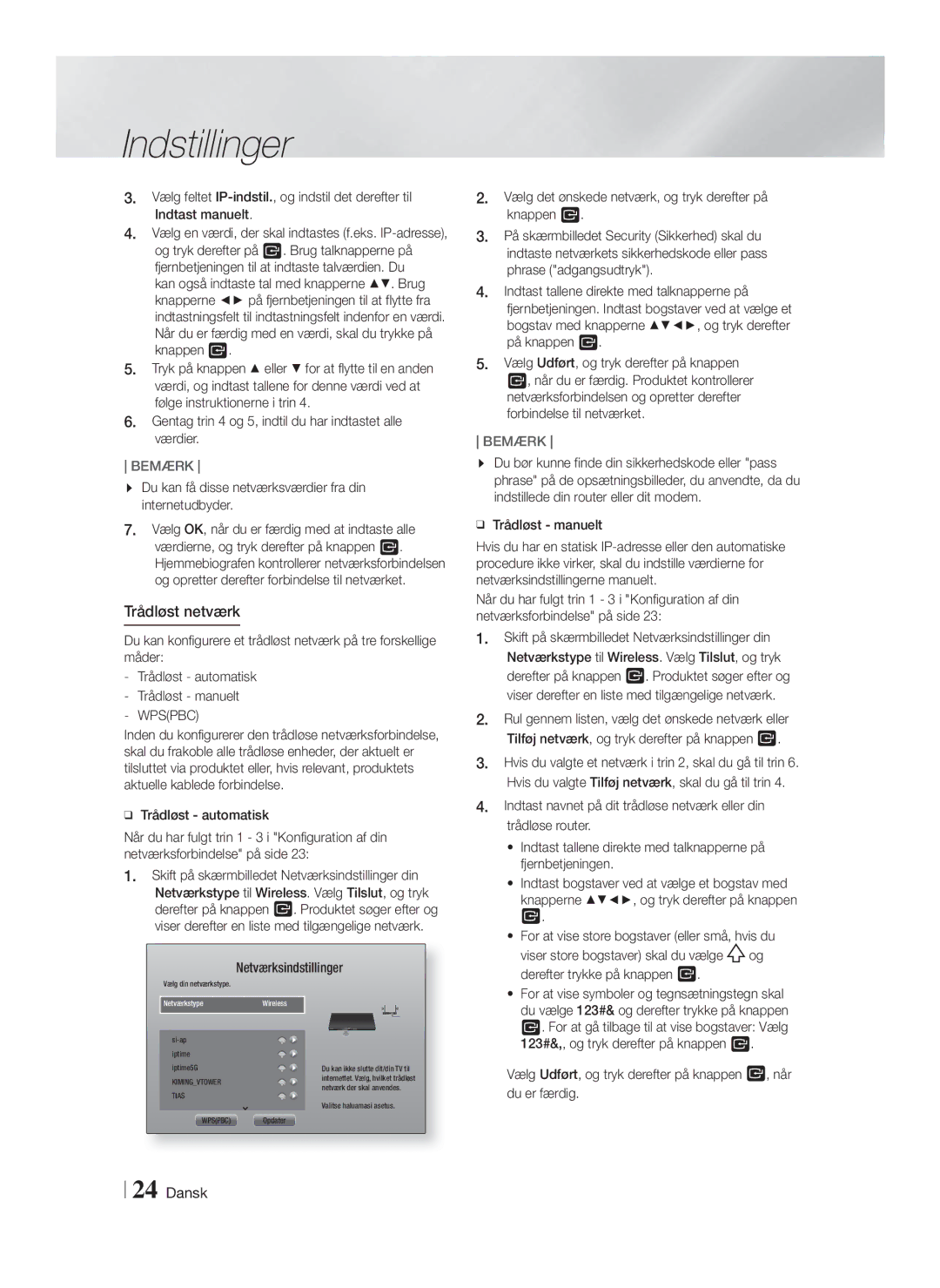 Samsung HT-F5200/XE, HT-FS5200/XE manual Trådløst netværk 