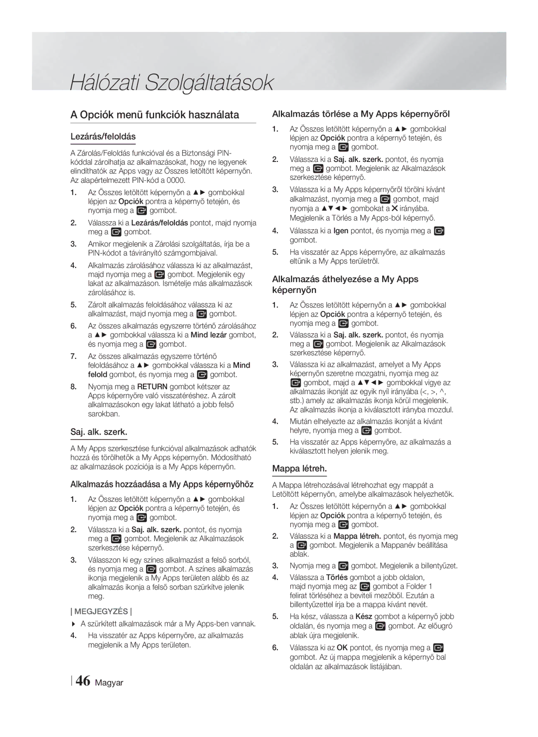 Samsung HT-F5530/EN, HT-F5500/EN, HT-F5550/EN manual Opciók menü funkciók használata 