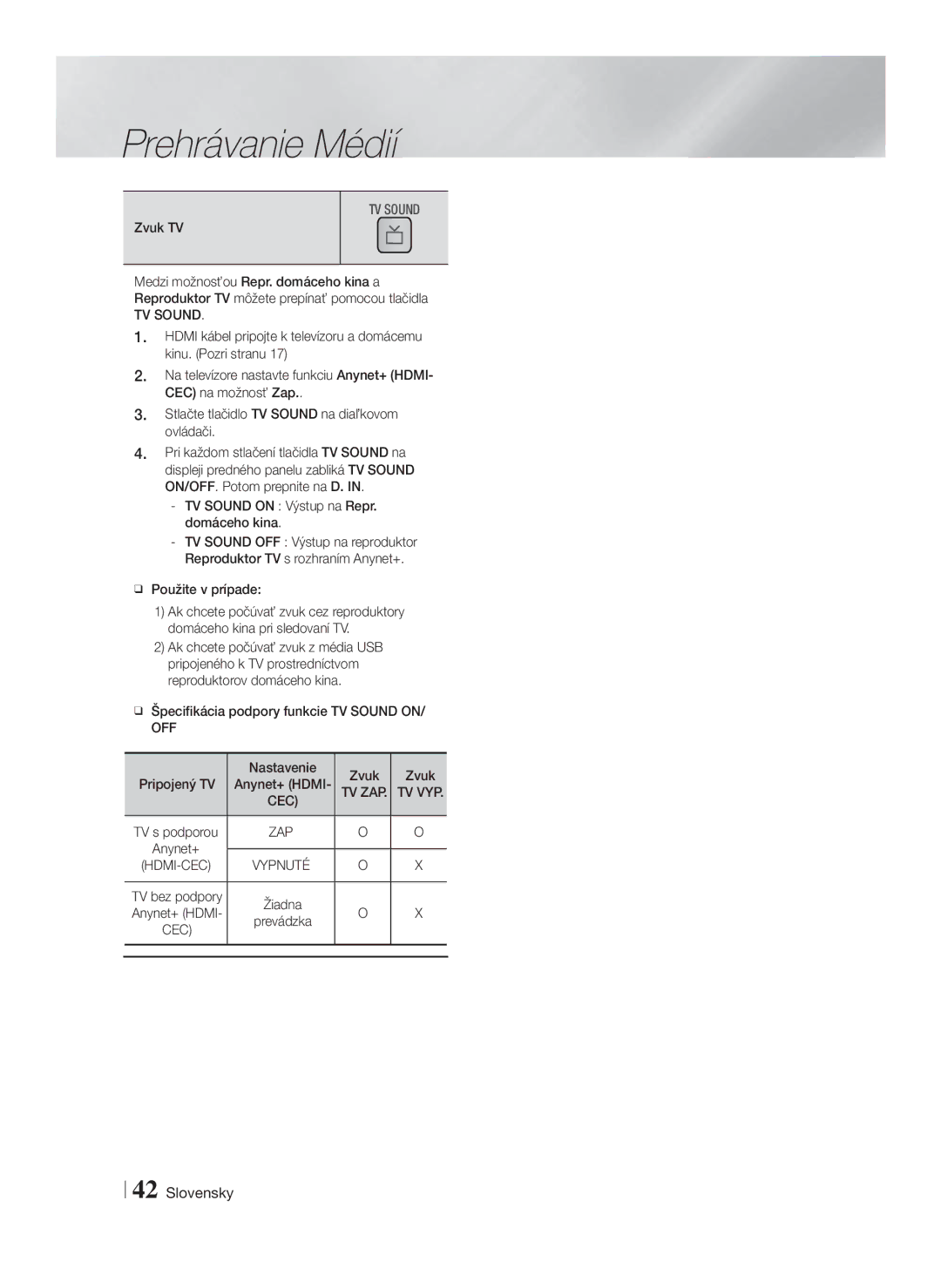 Samsung HT-F5500/EN, HT-F5530/EN, HT-F5550/EN manual TV Sound 