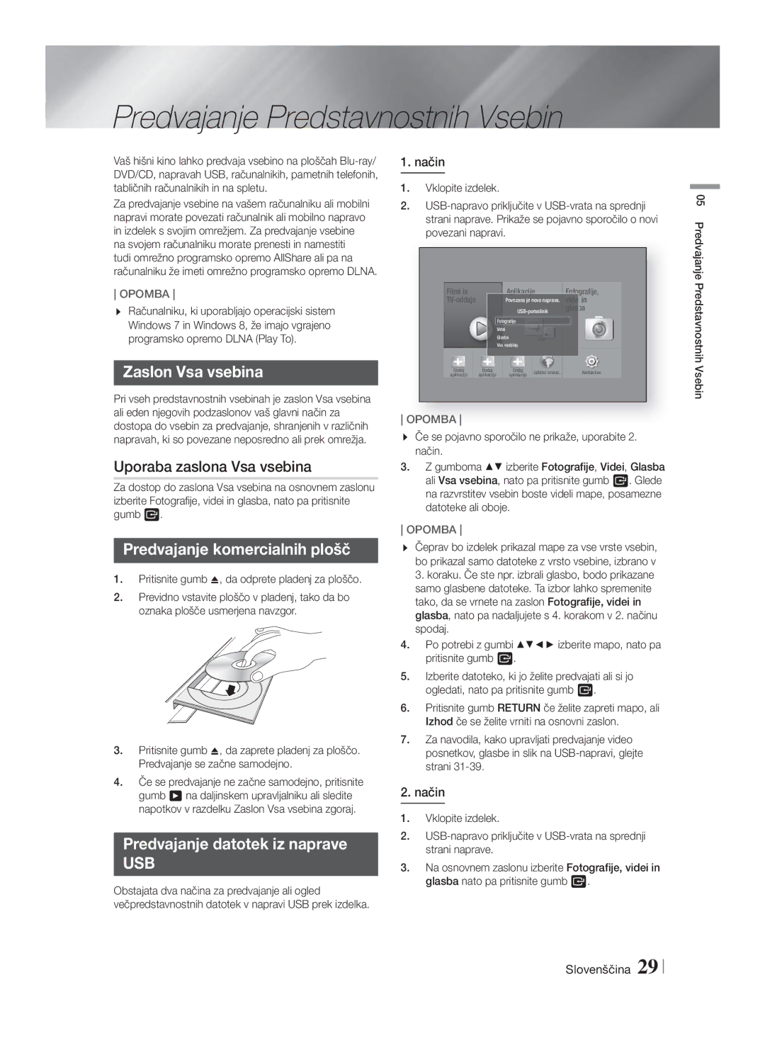 Samsung HT-F5550/EN, HT-F5500/EN manual Predvajanje Predstavnostnih Vsebin, Zaslon Vsa vsebina, Uporaba zaslona Vsa vsebina 