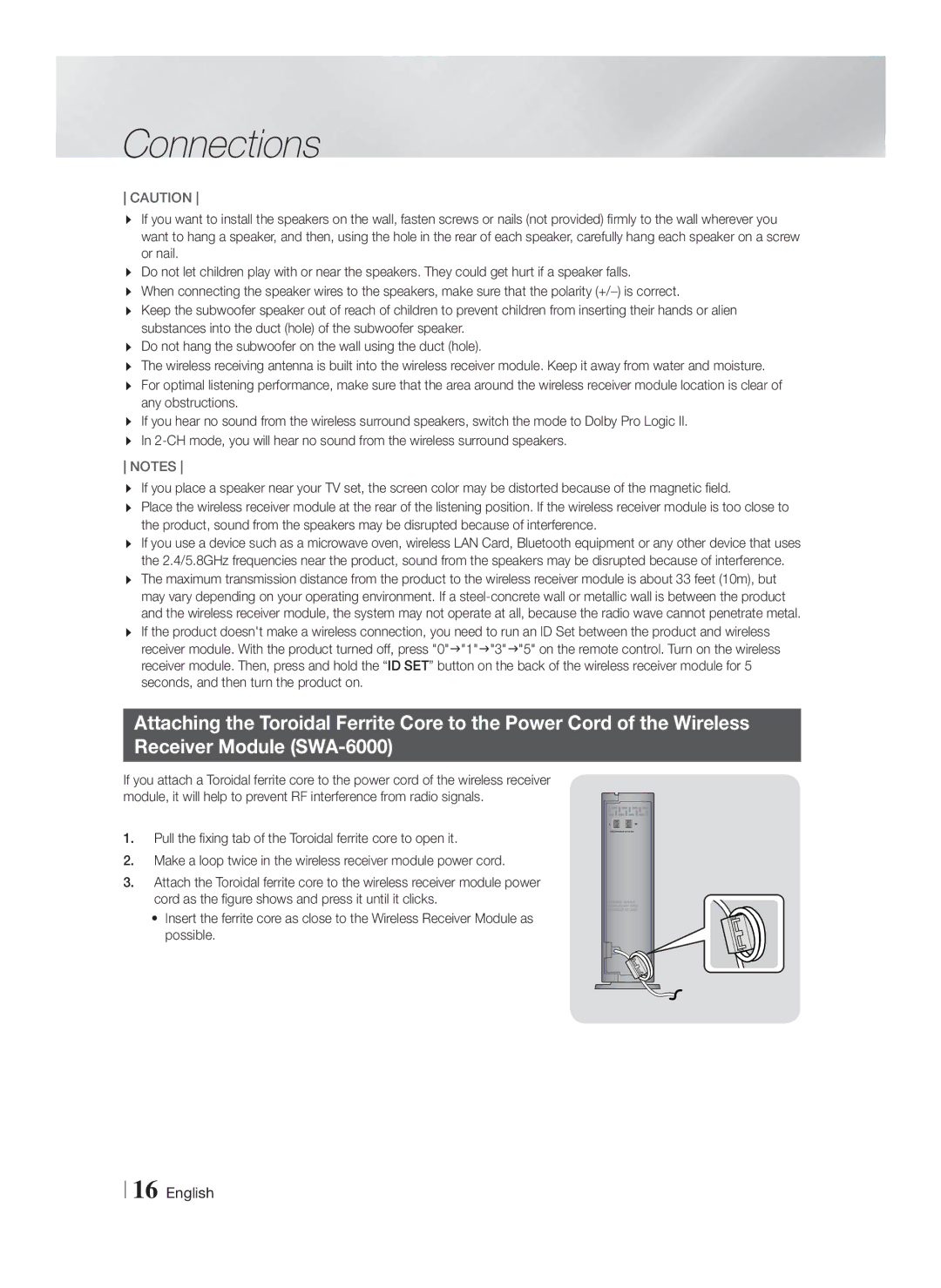 Samsung HT-F5500W, HTF5500WZA user manual Connections 