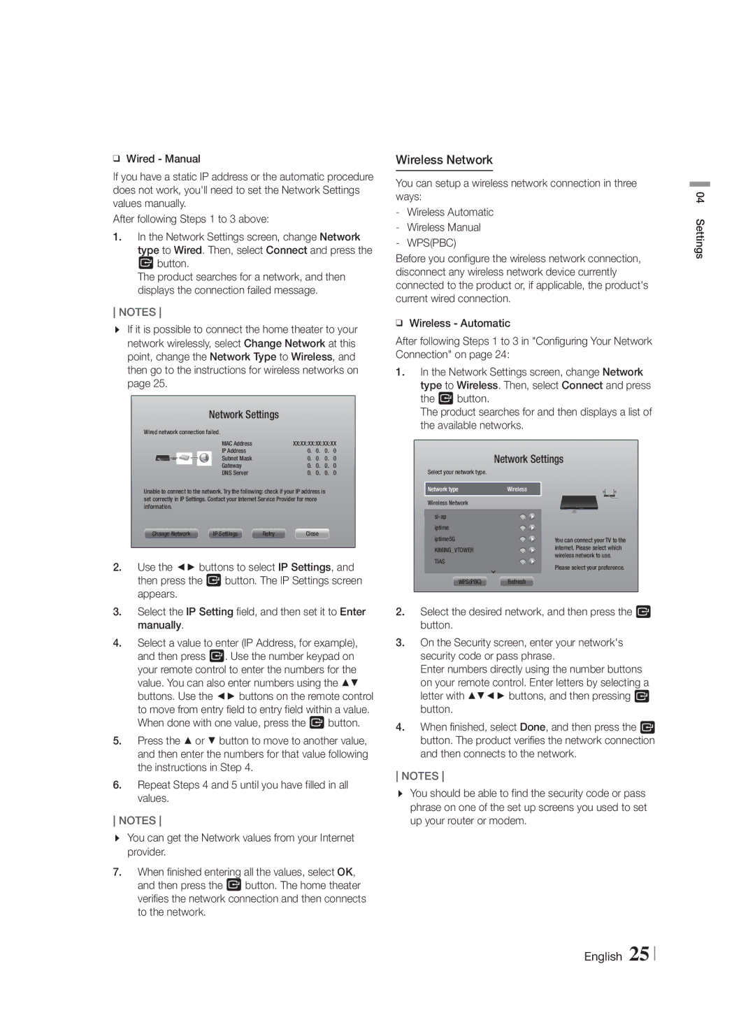 Samsung HTF5500WZA, HT-F5500W user manual Wireless Network, Wpspbc 