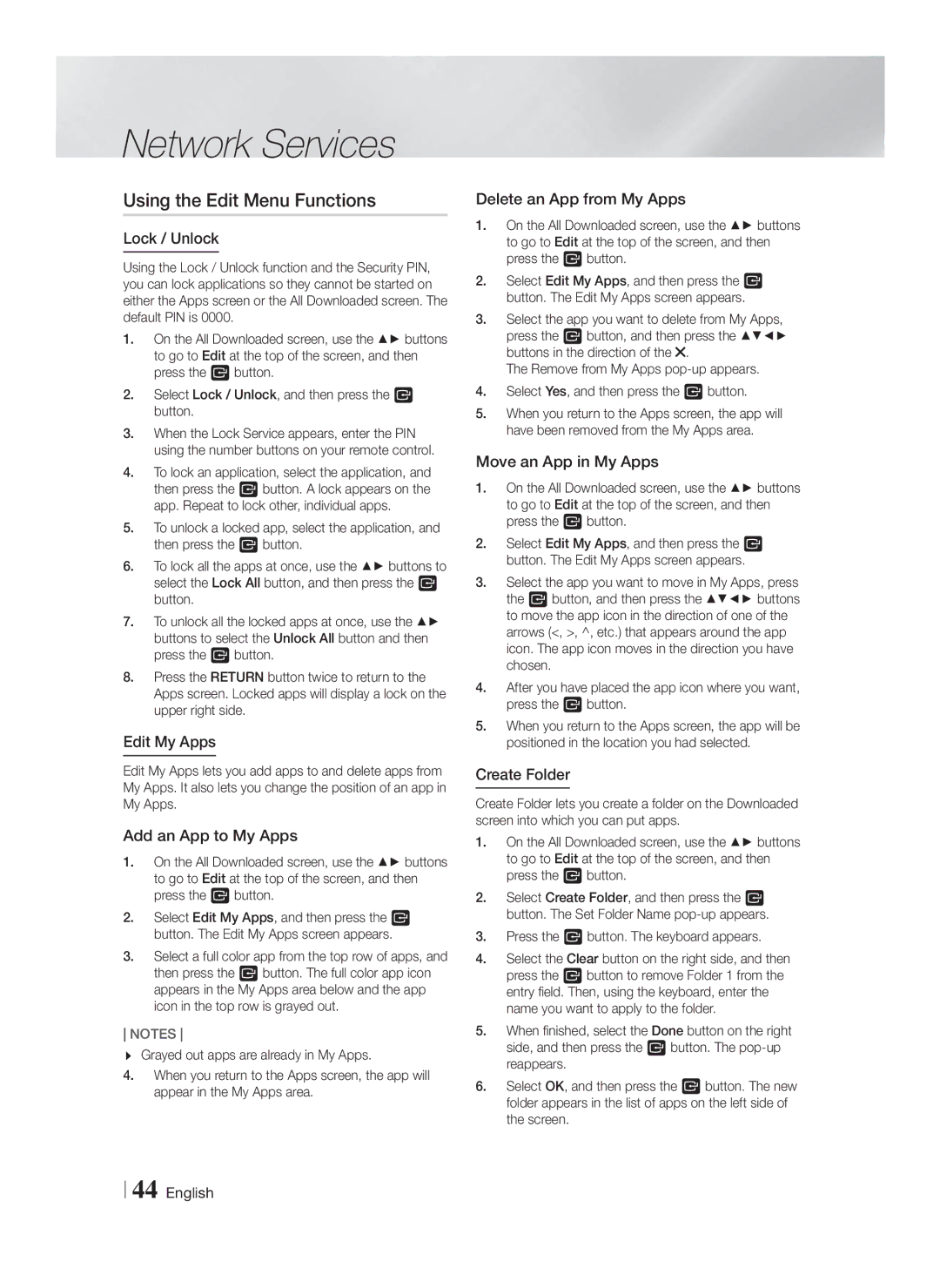 Samsung HT-F5500W, HTF5500WZA user manual Using the Edit Menu Functions 