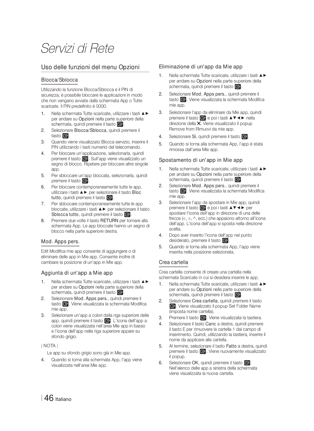 Samsung HT-F5500/ZF, HT-F5550/ZF, HT-F5530/ZF manual Uso delle funzioni del menu Opzioni 