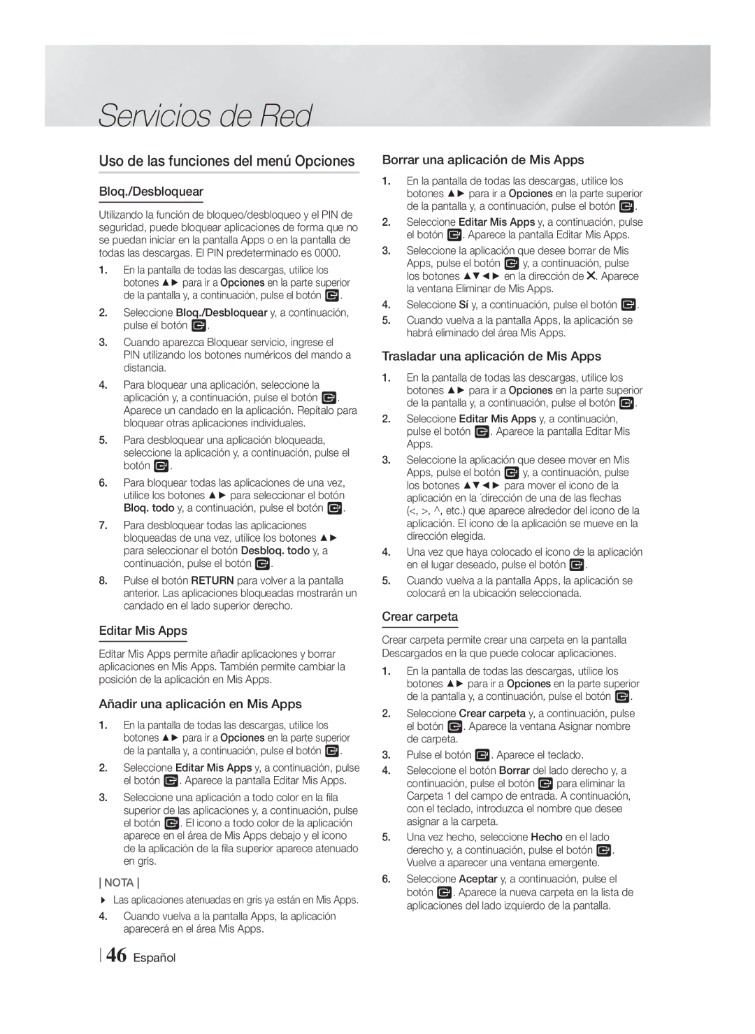 Samsung HT-F5500/ZF, HT-F5550/ZF, HT-F5530/ZF manual Uso de las funciones del menú Opciones 