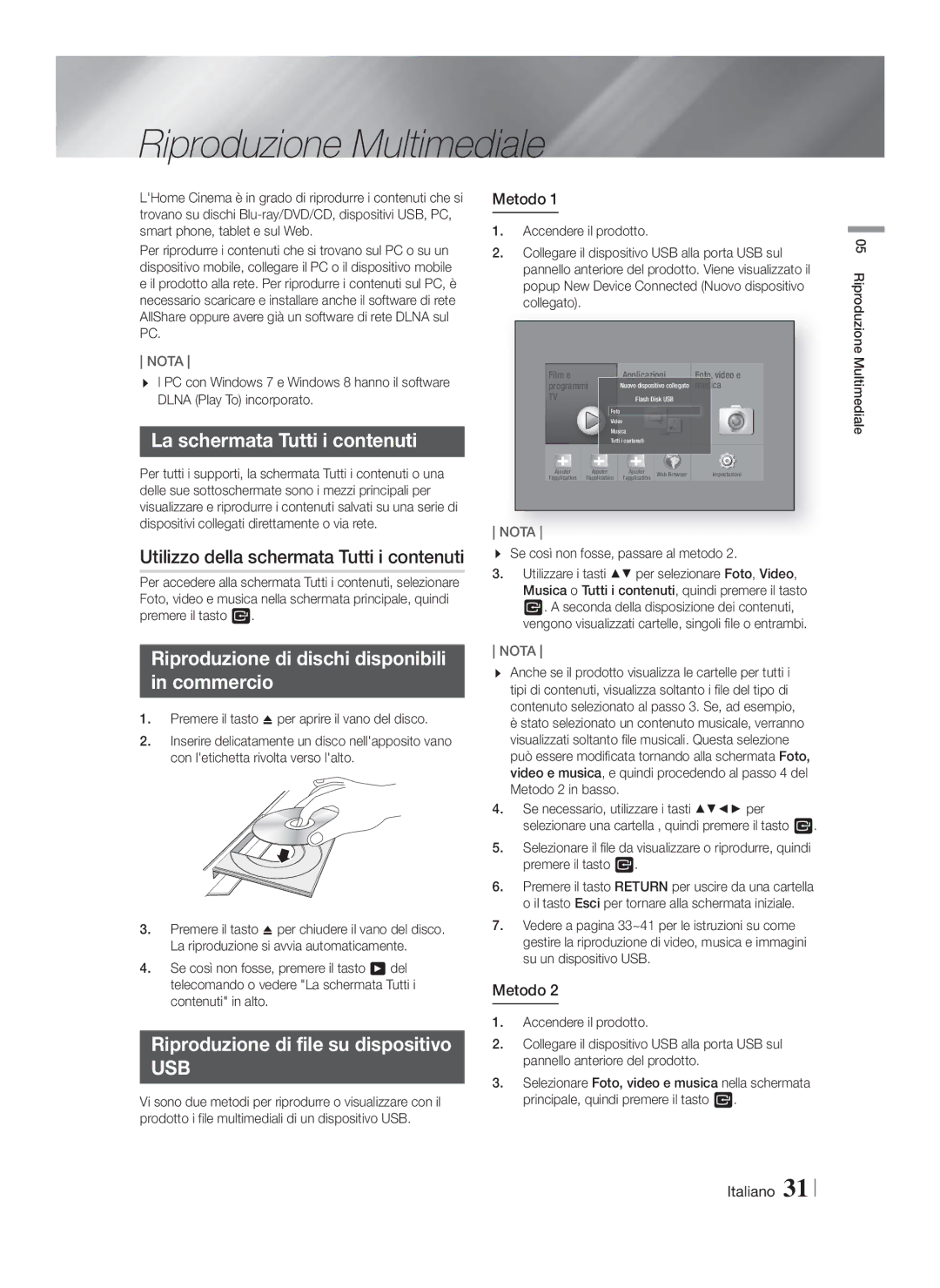 Samsung HT-F6550W/ZF Riproduzione Multimediale, La schermata Tutti i contenuti, Utilizzo della schermata Tutti i contenuti 