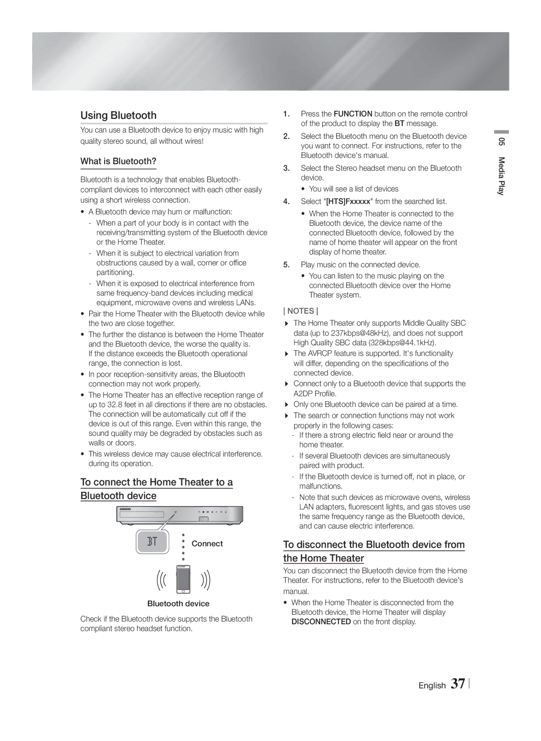 Samsung HTF6500WZA, HT-F6500W user manual Using Bluetooth, What is Bluetooth? 