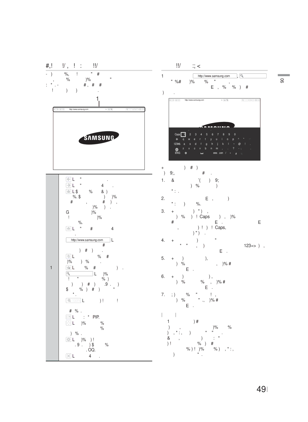 Samsung HT-F6550W/RU manual Ознайомленя з панеллю керування, Використання спливаючої клавіатури, Закриває веб-браузер 