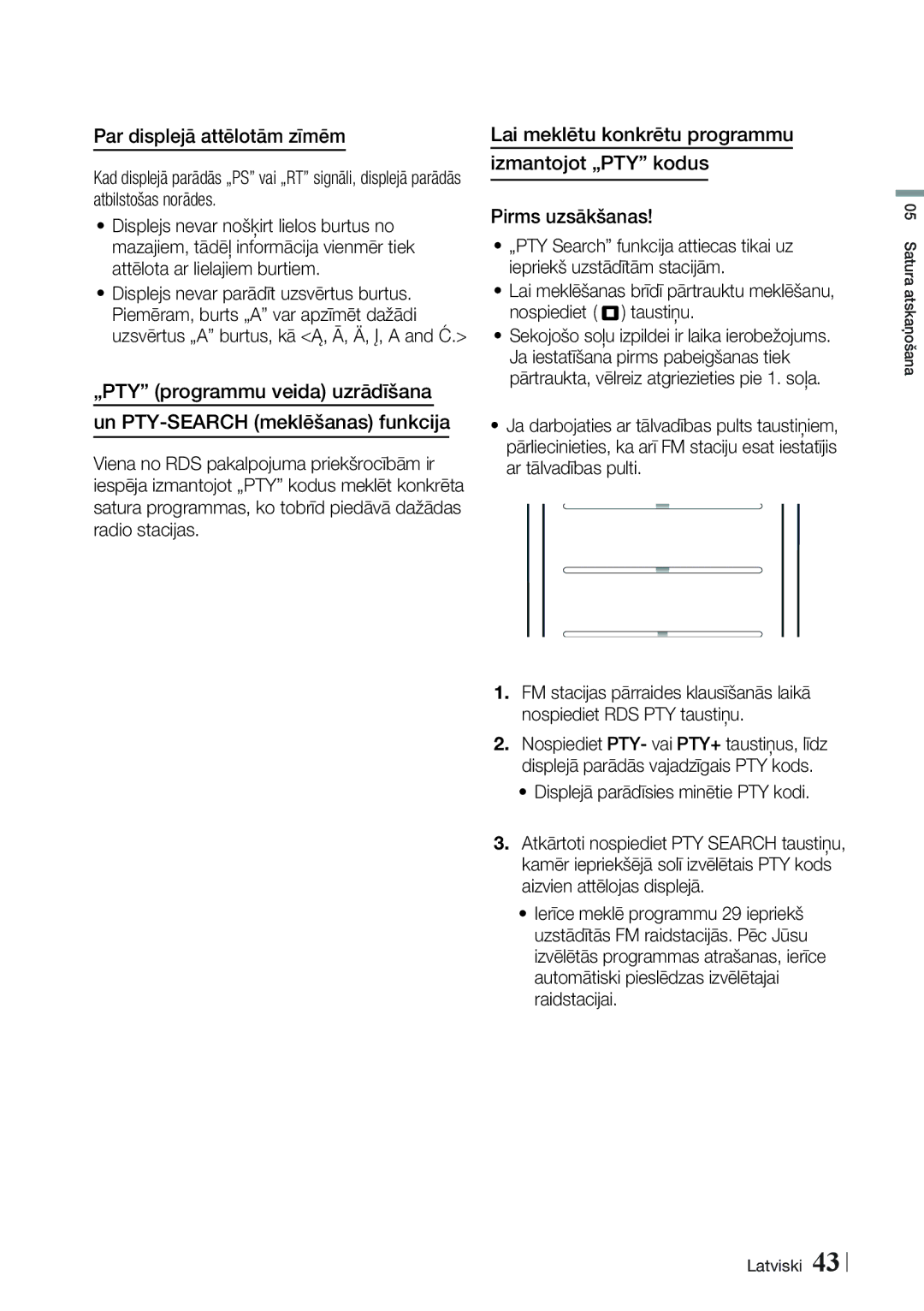 Samsung HT-F9750W/EN manual Par displejā attēlotām zīmēm 