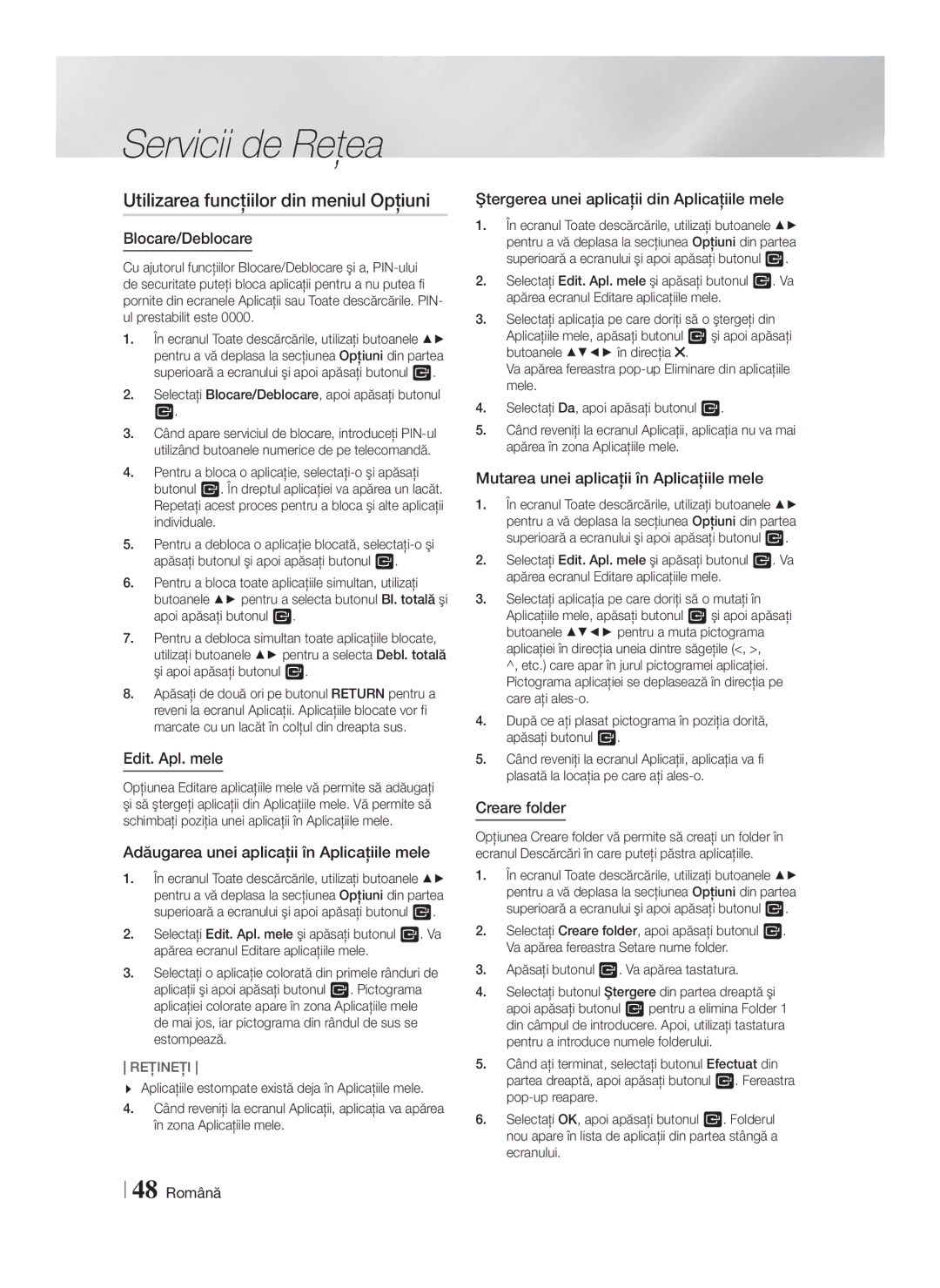 Samsung HT-F9750W/EN manual Utilizarea funcţiilor din meniul Opţiuni 