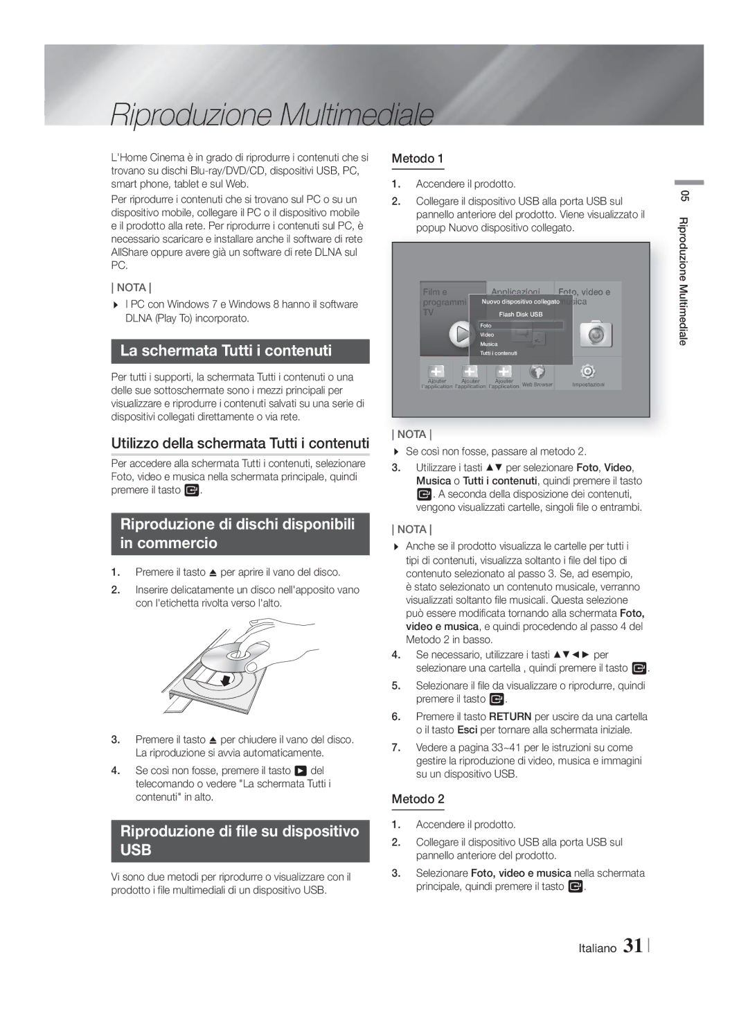 Samsung HT-F9750W/XN Riproduzione Multimediale, La schermata Tutti i contenuti, Utilizzo della schermata Tutti i contenuti 