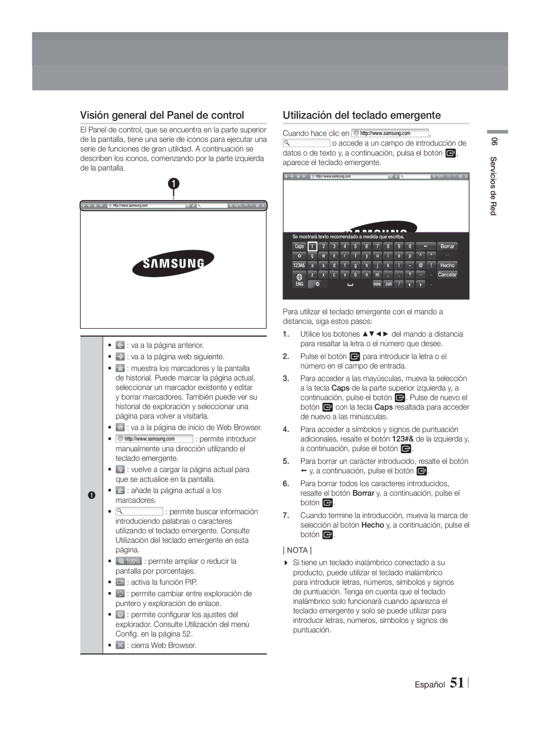 Samsung HT-F9750W/ZF manual Visión general del Panel de control, Utilización del teclado emergente 