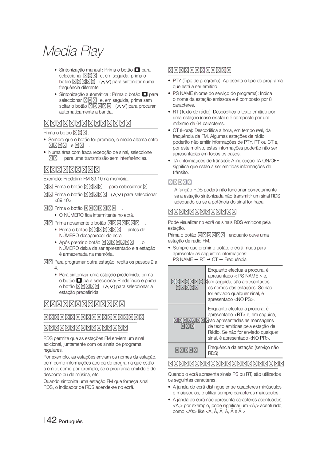 Samsung HT-F9750W/ZF manual Definir o modo Mono/Estéreo, Programar estações, Acerca de transmissão RDS 