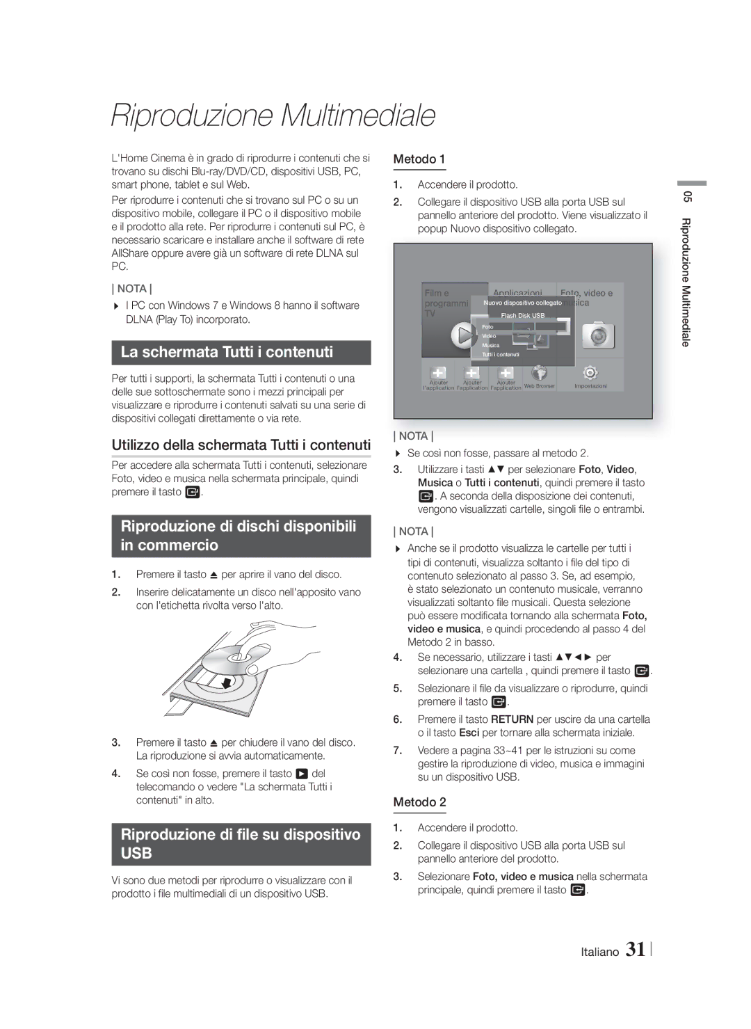 Samsung HT-F9750W/ZF Riproduzione Multimediale, La schermata Tutti i contenuti, Utilizzo della schermata Tutti i contenuti 